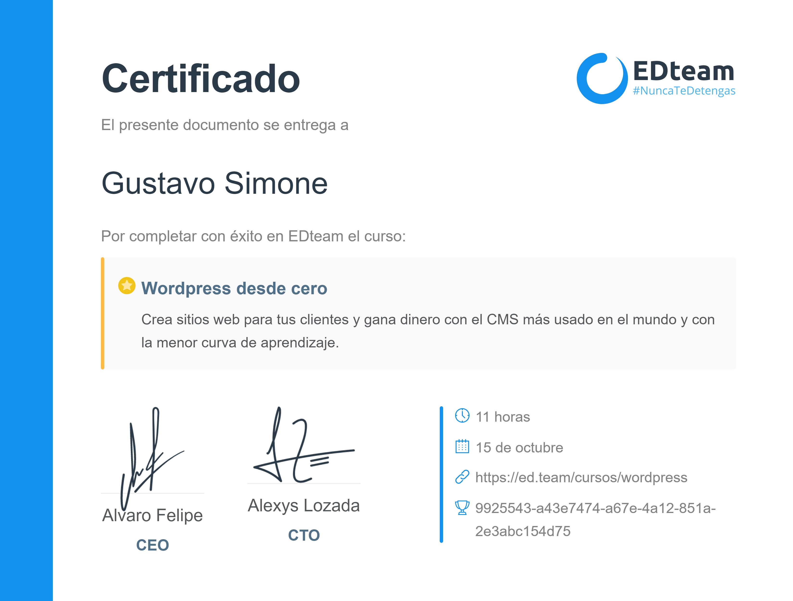 Certificado de curso