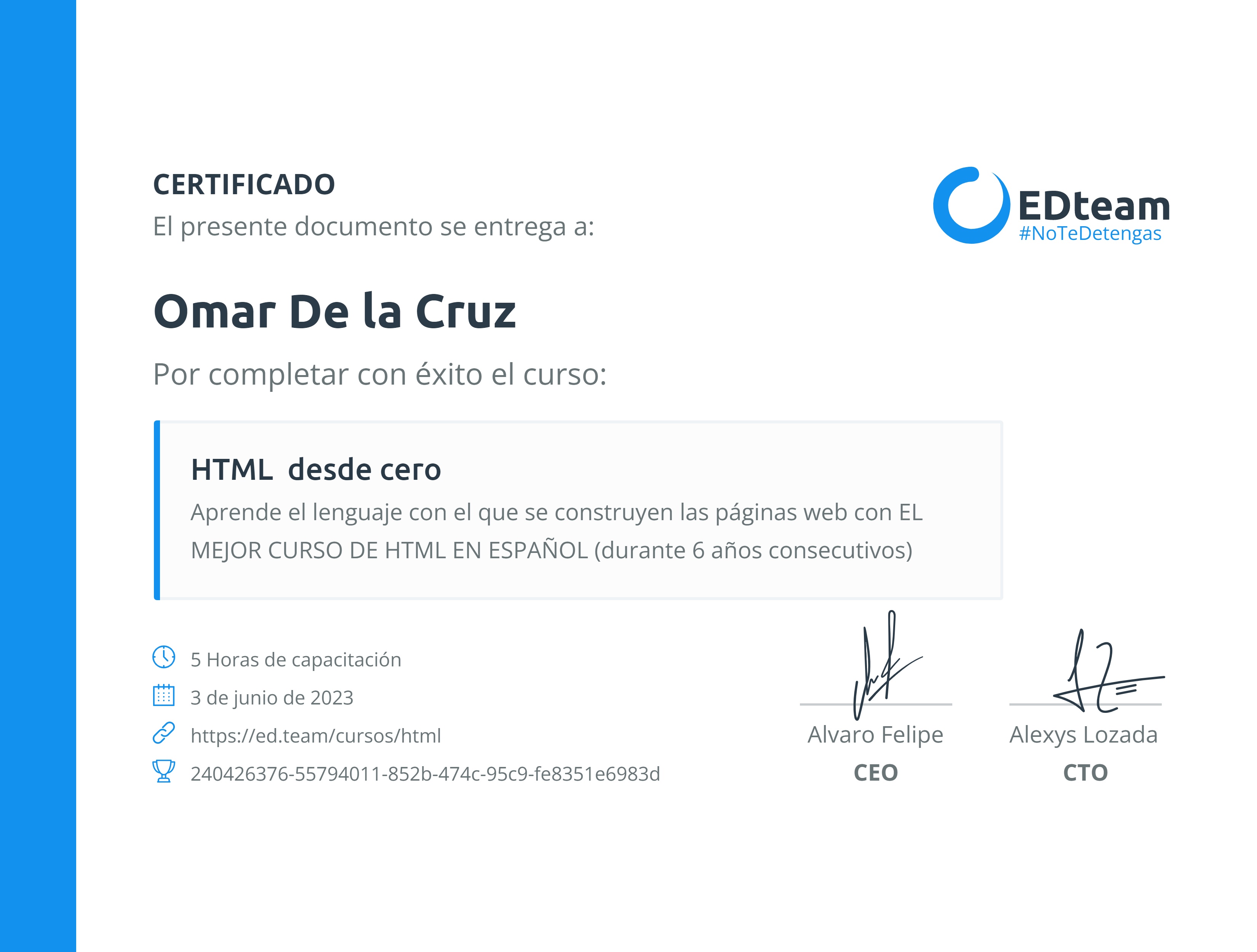 Certificado de curso