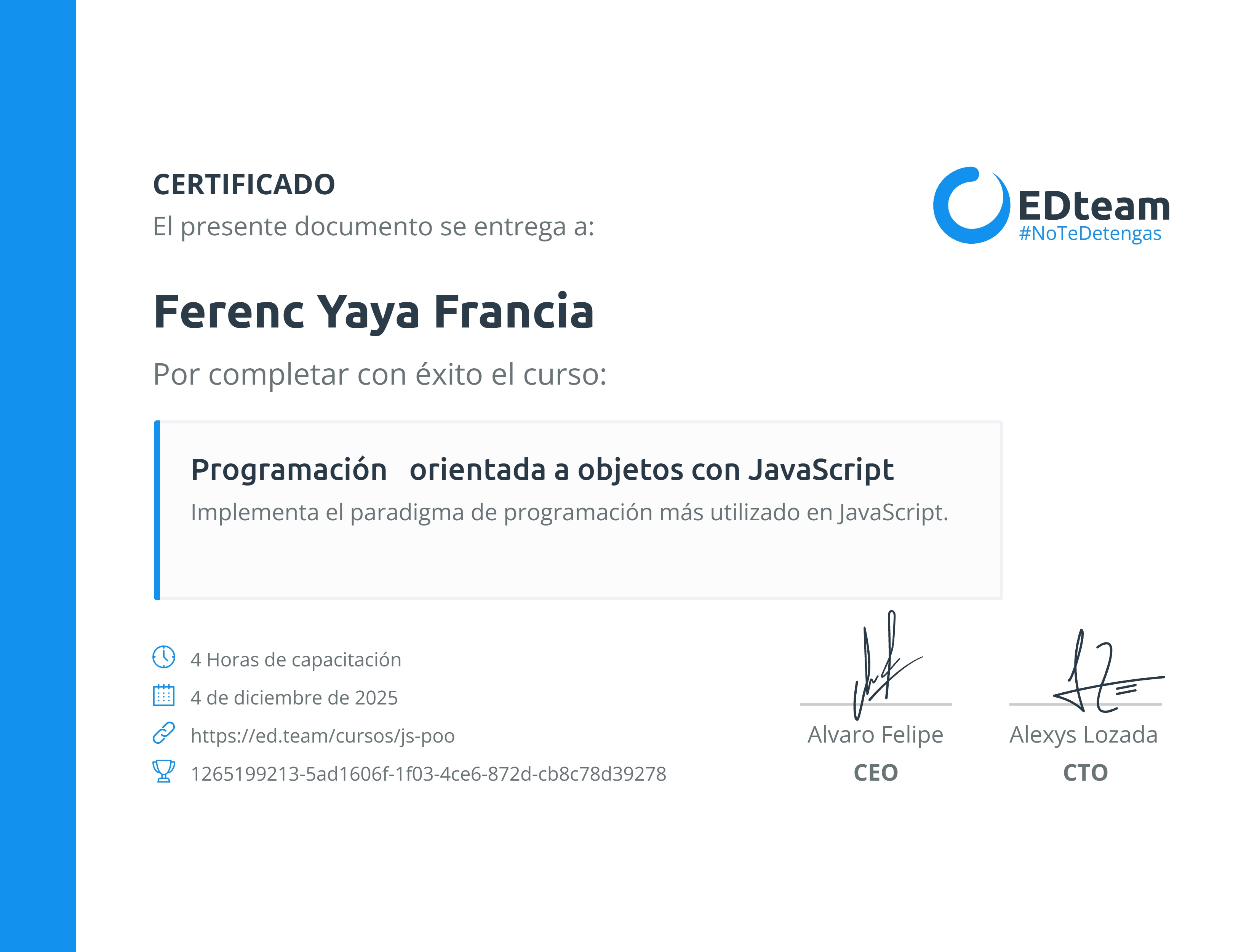 Certificado de curso