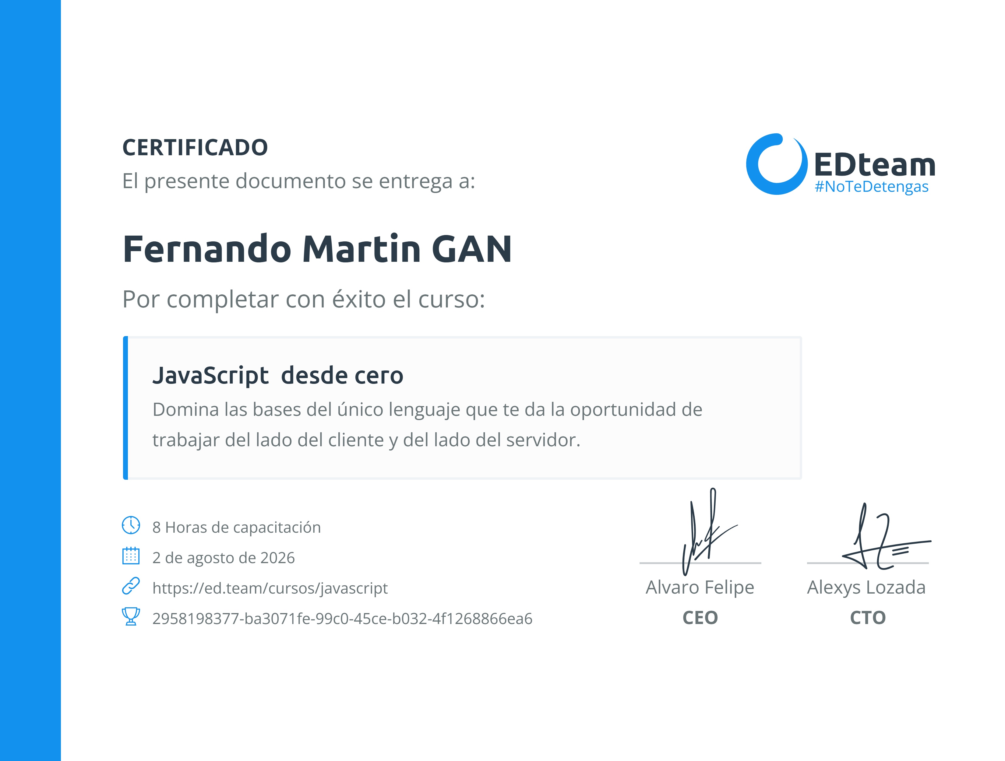 Certificado de curso