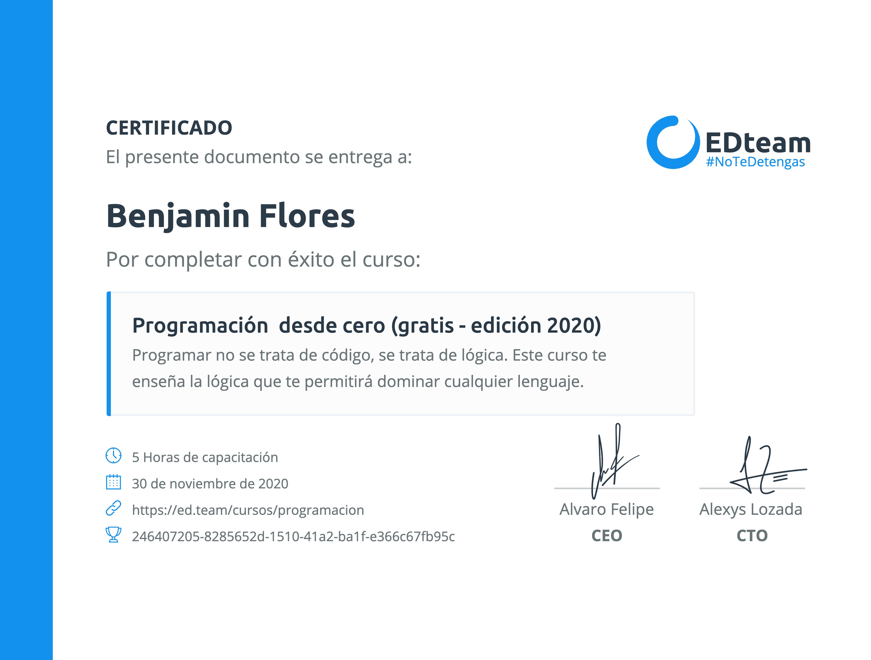 Certificado de curso