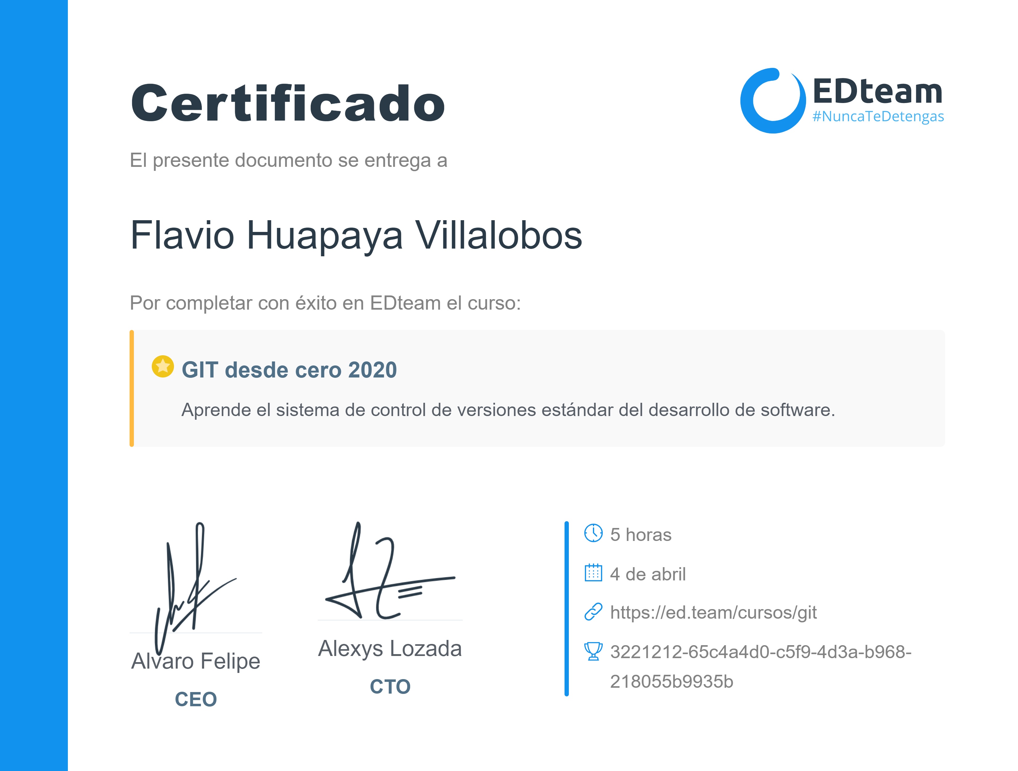 Certificado de curso