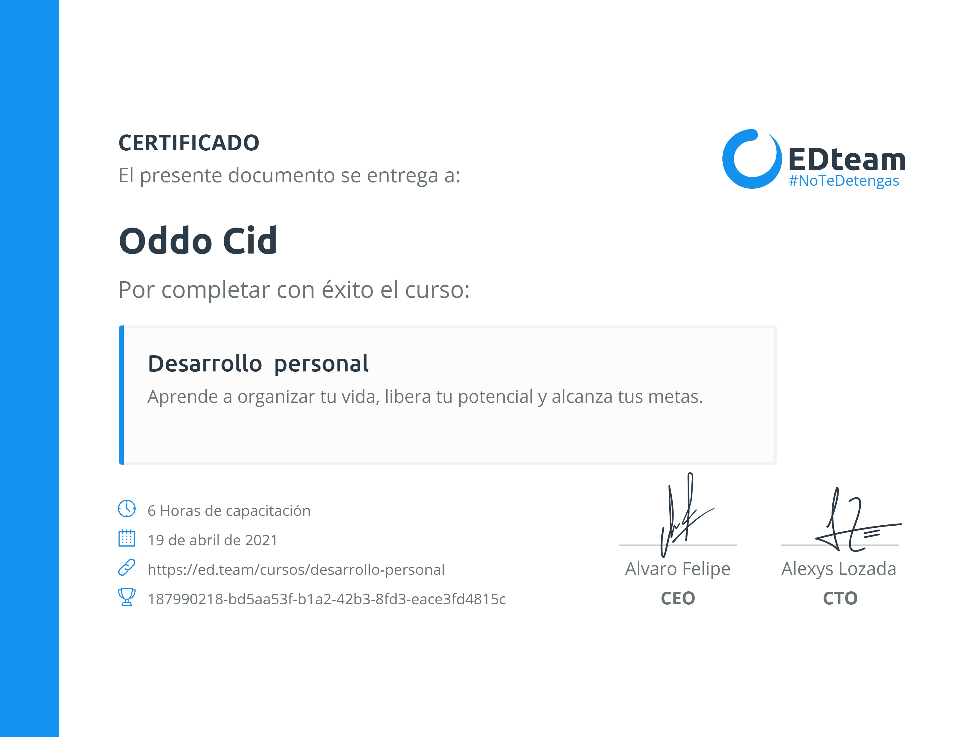 Certificado de curso