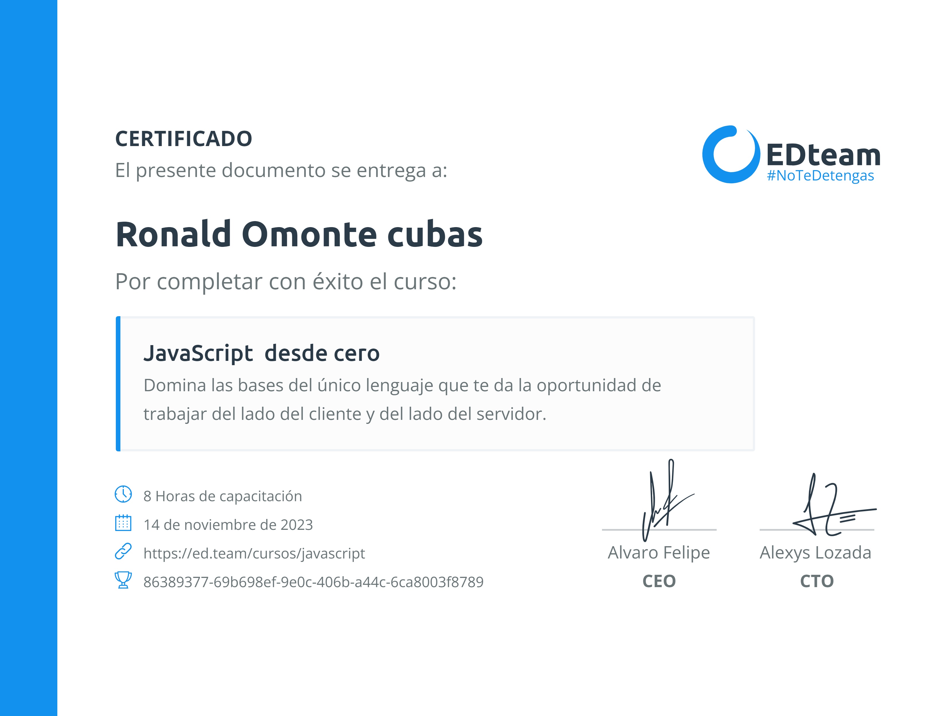 Certificado de curso