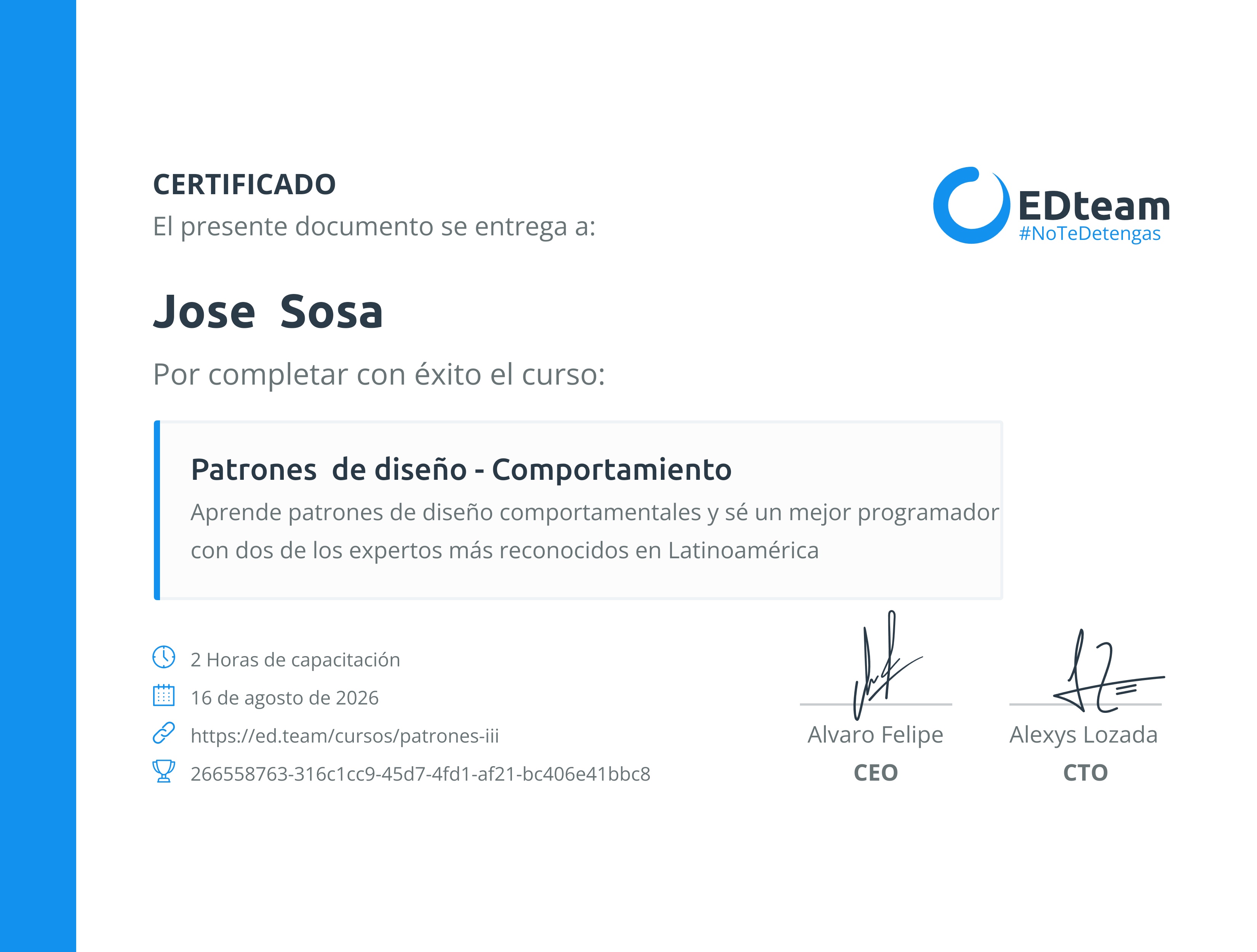 Certificado de curso