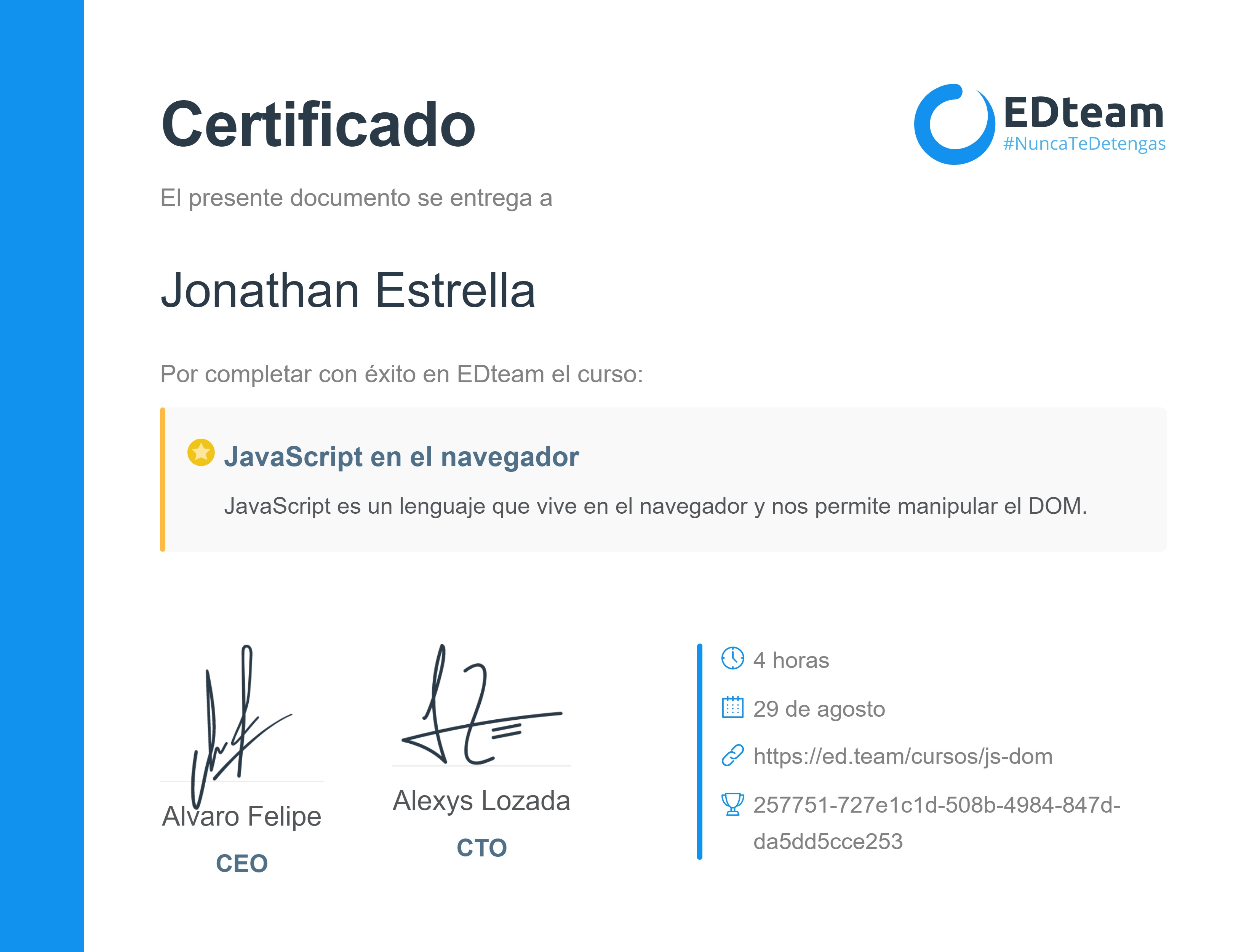 Certificado de curso