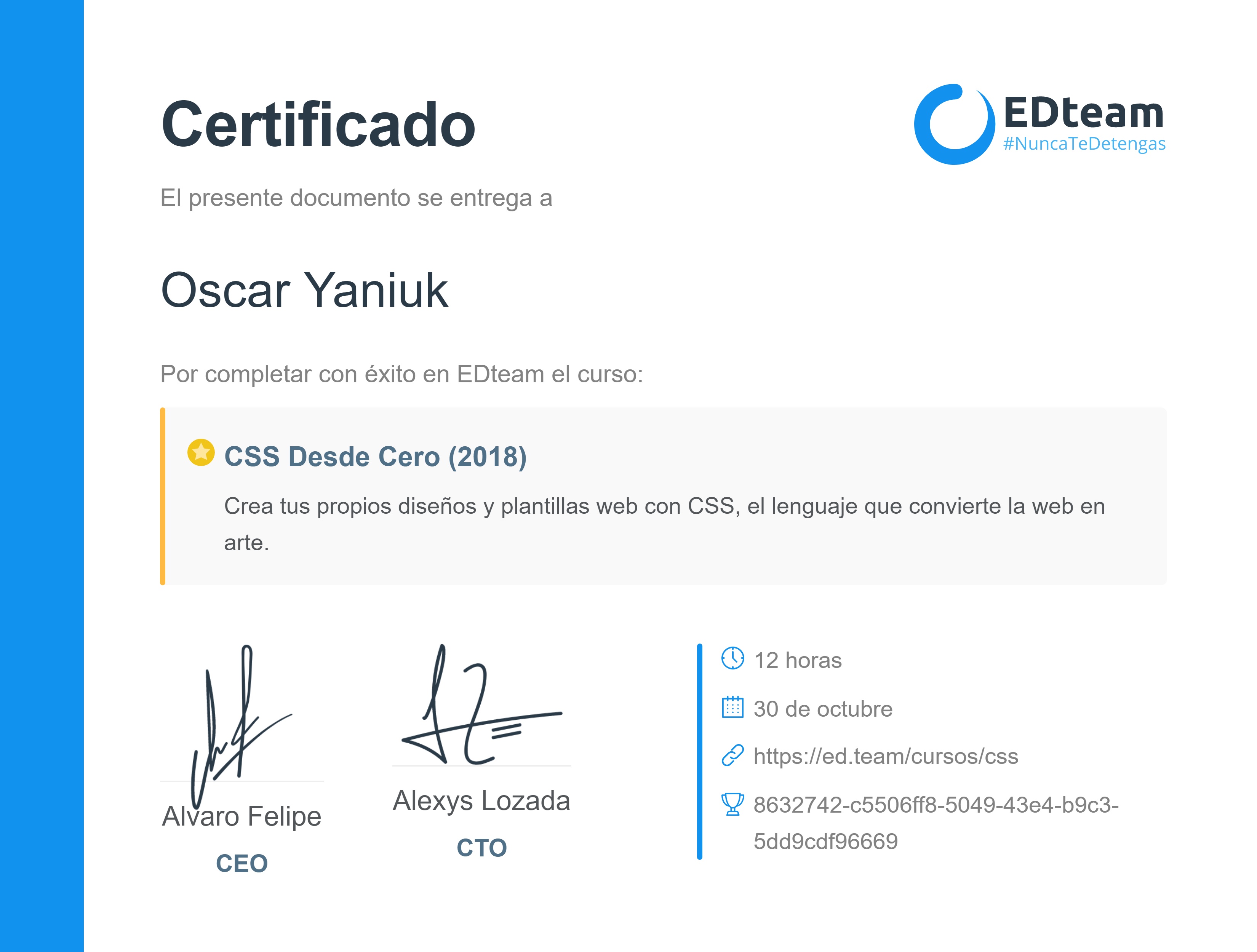 Certificado de curso