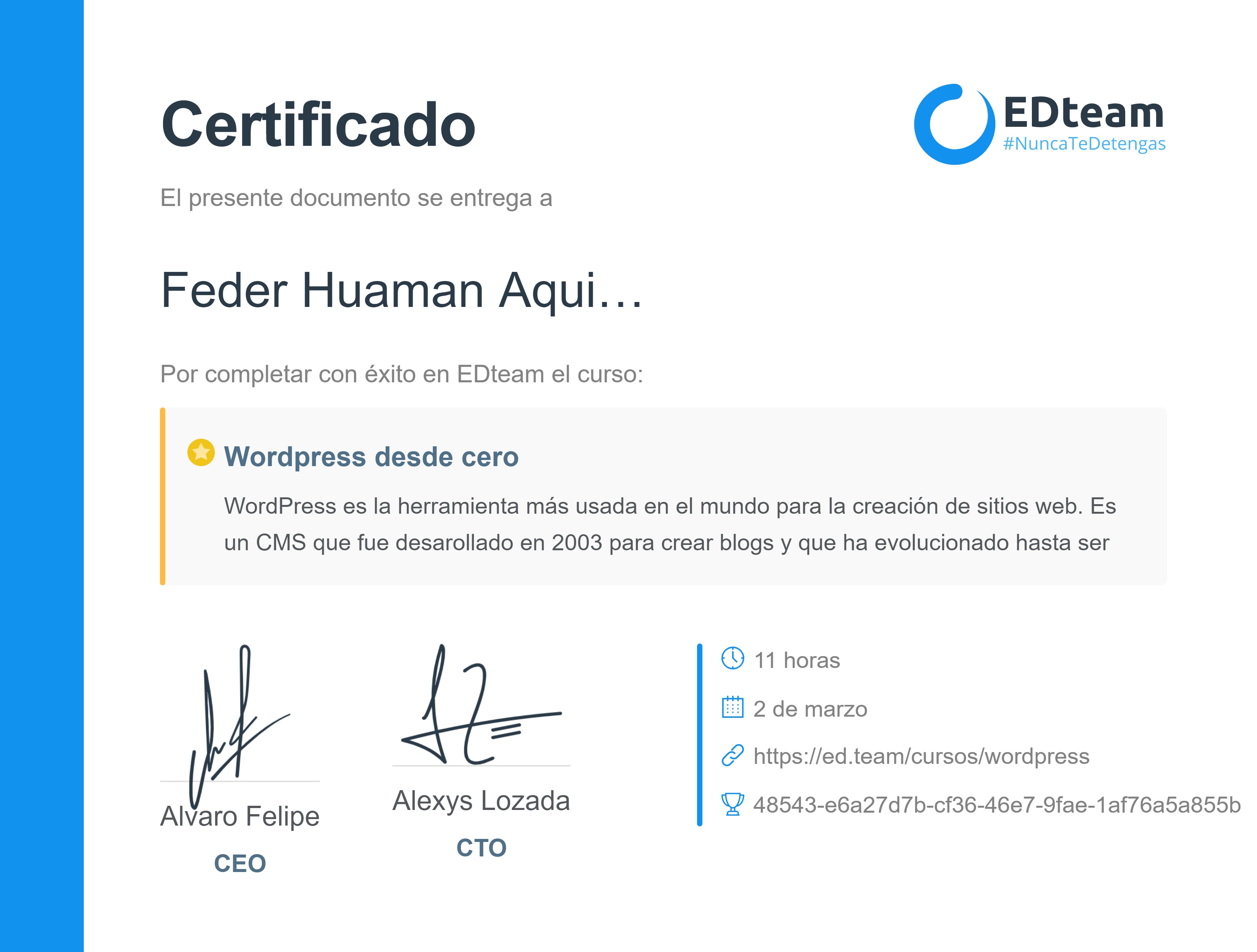 Certificado de curso