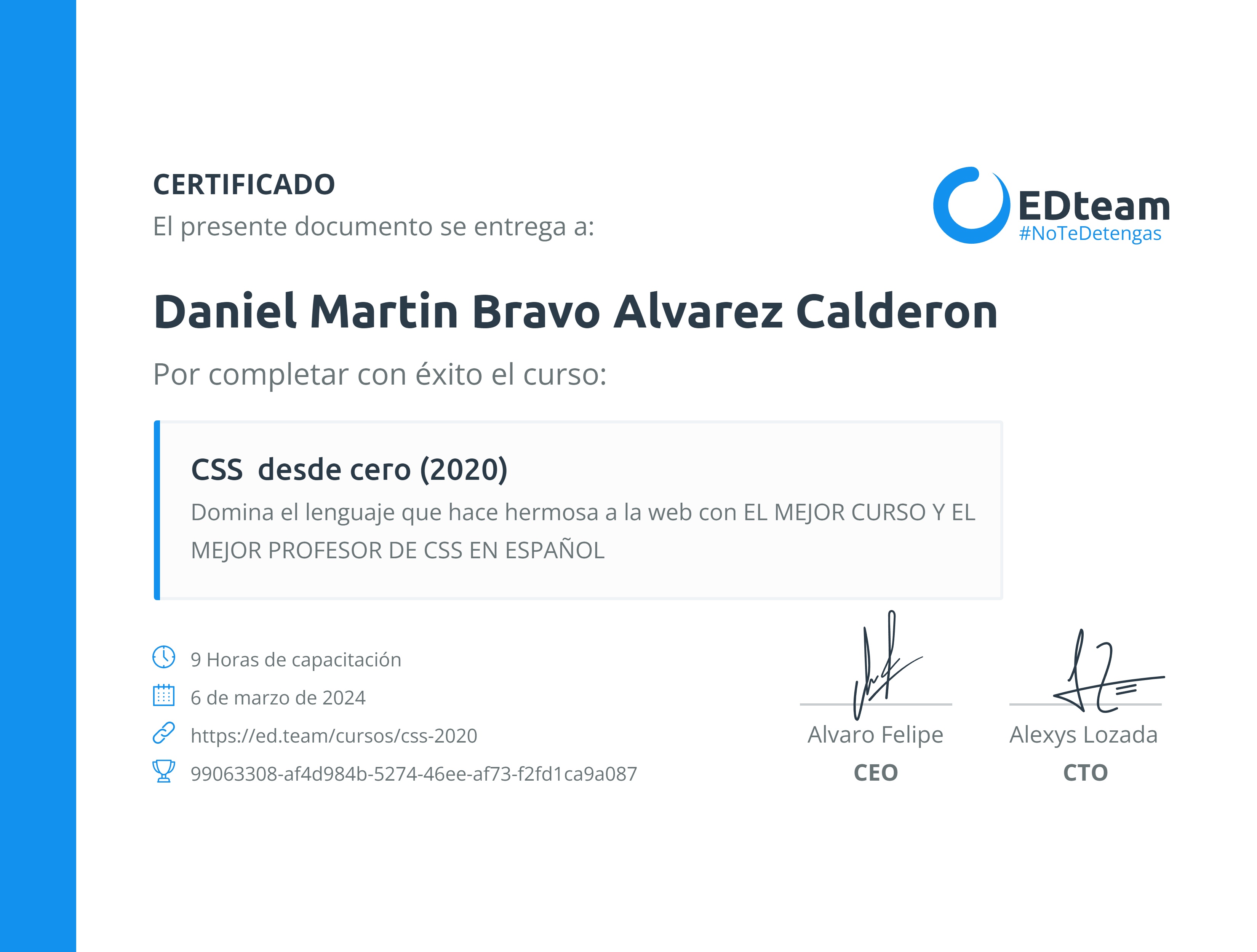 Certificado de curso