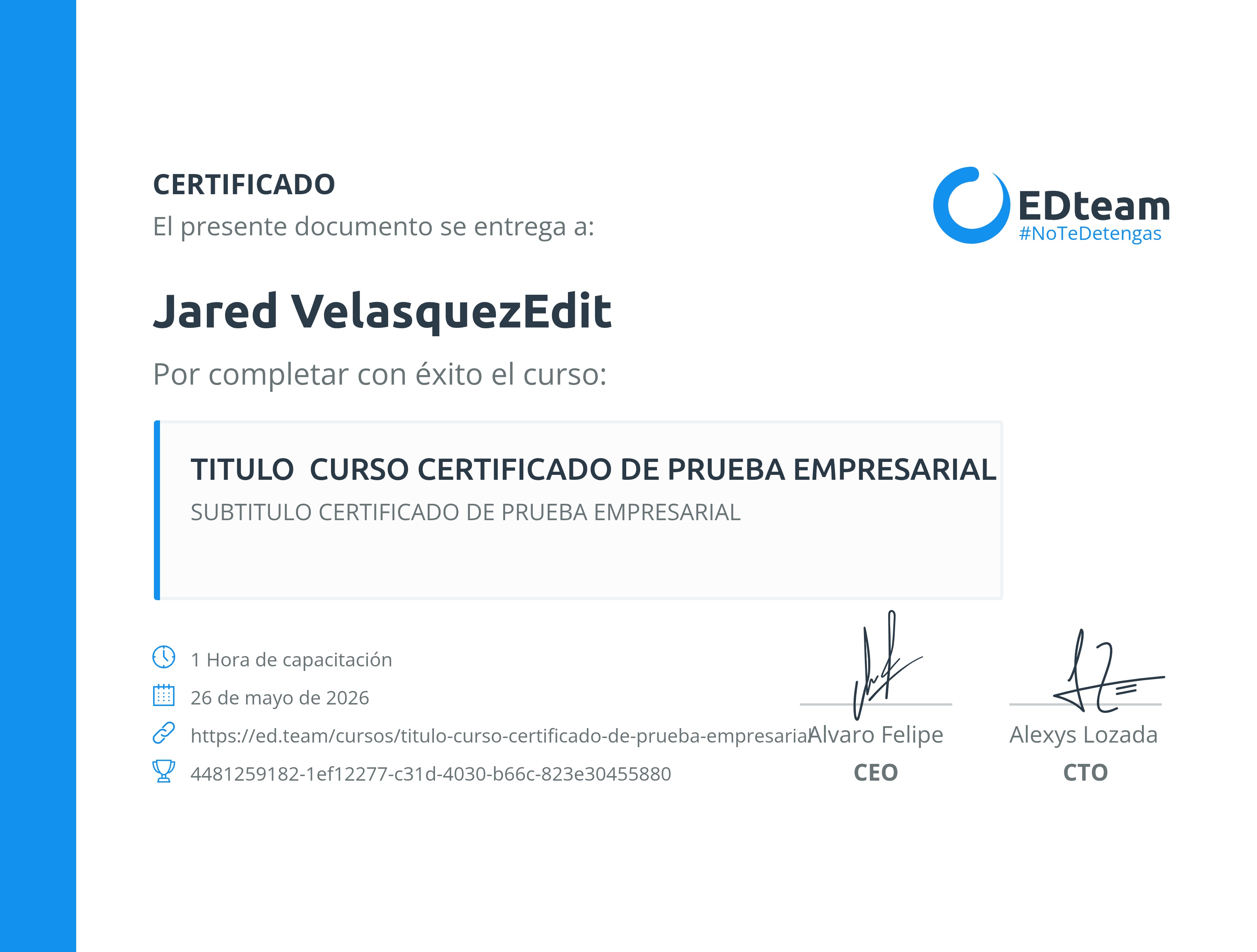 Certificado de curso