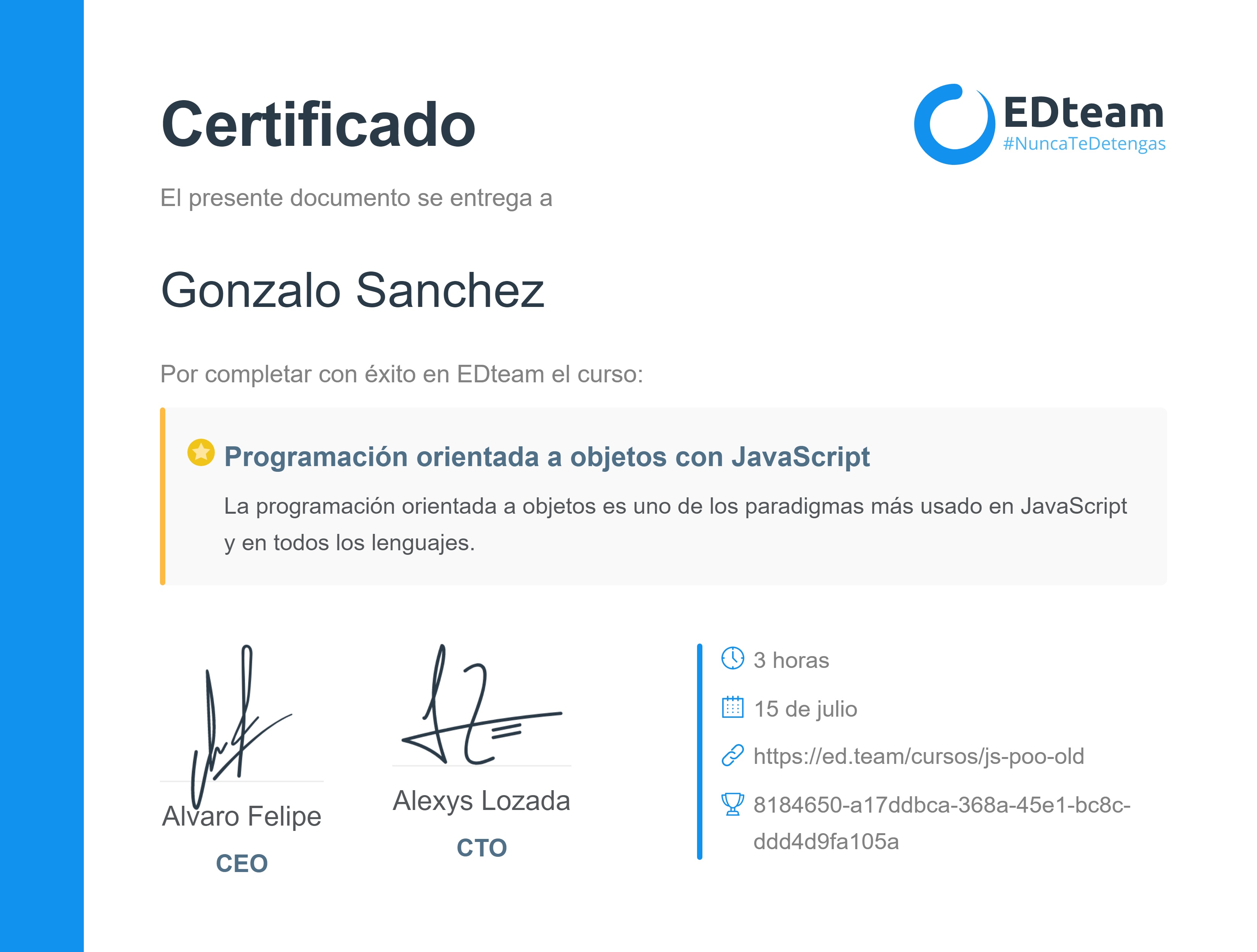 Certificado de curso