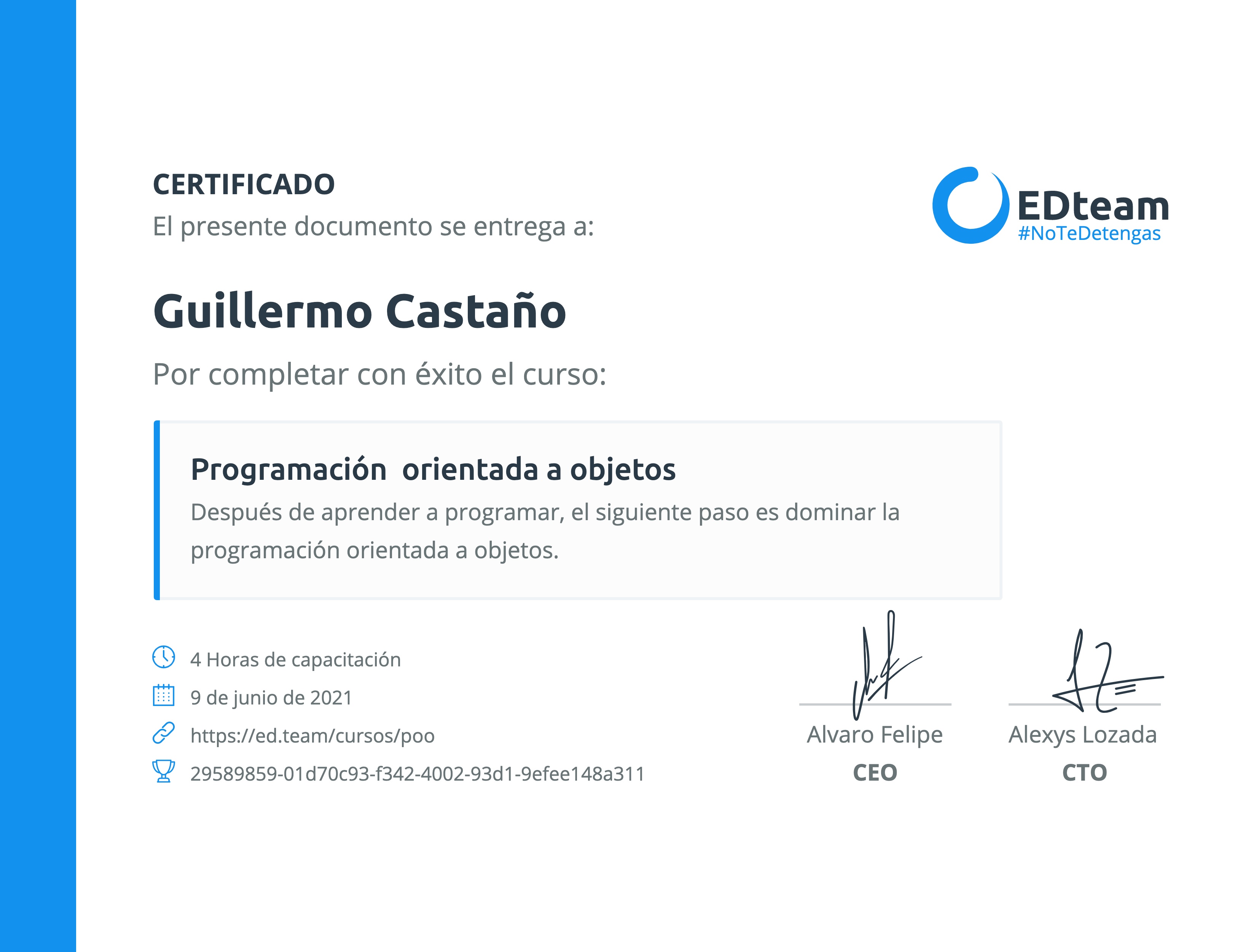 Certificado de curso