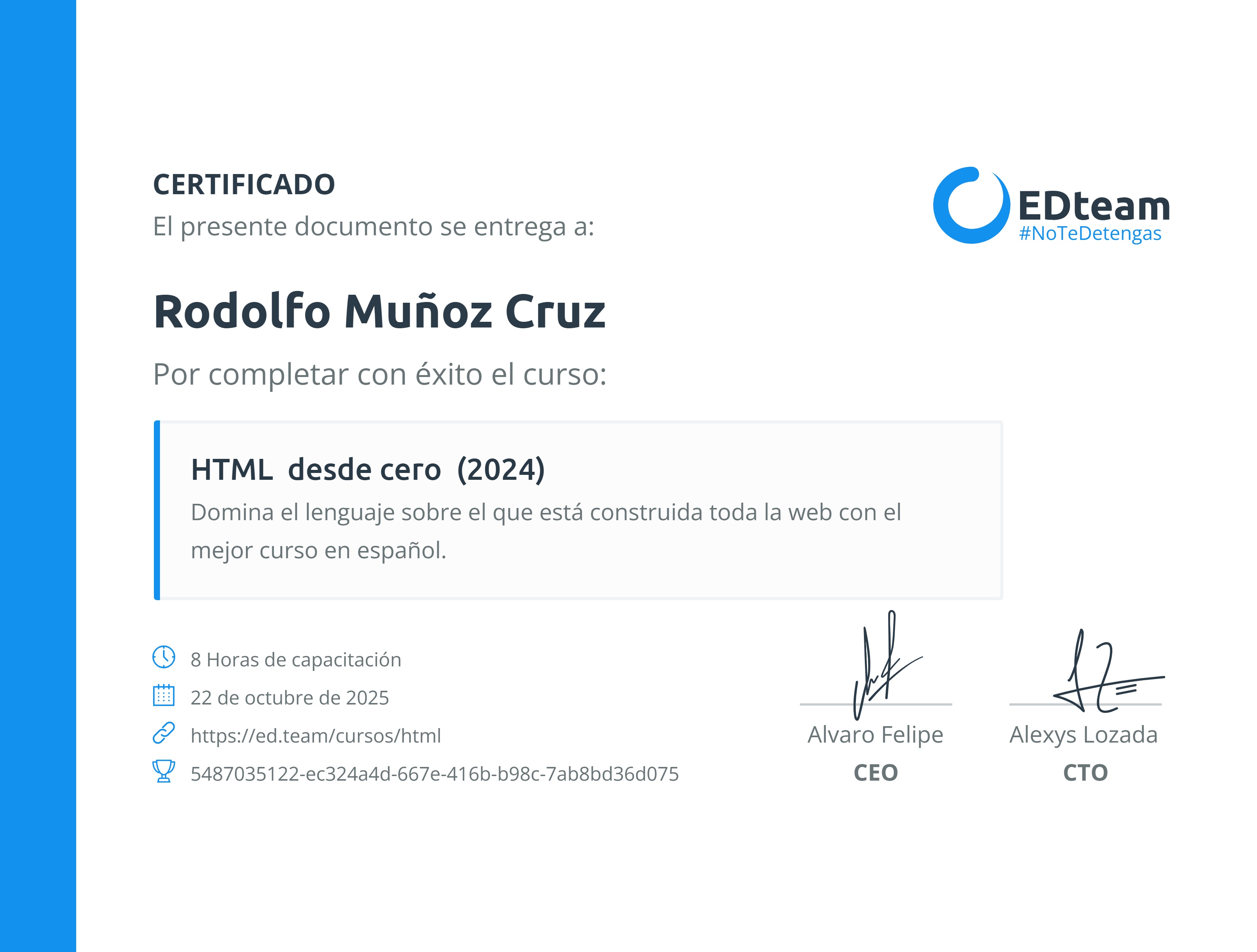 Certificado de curso