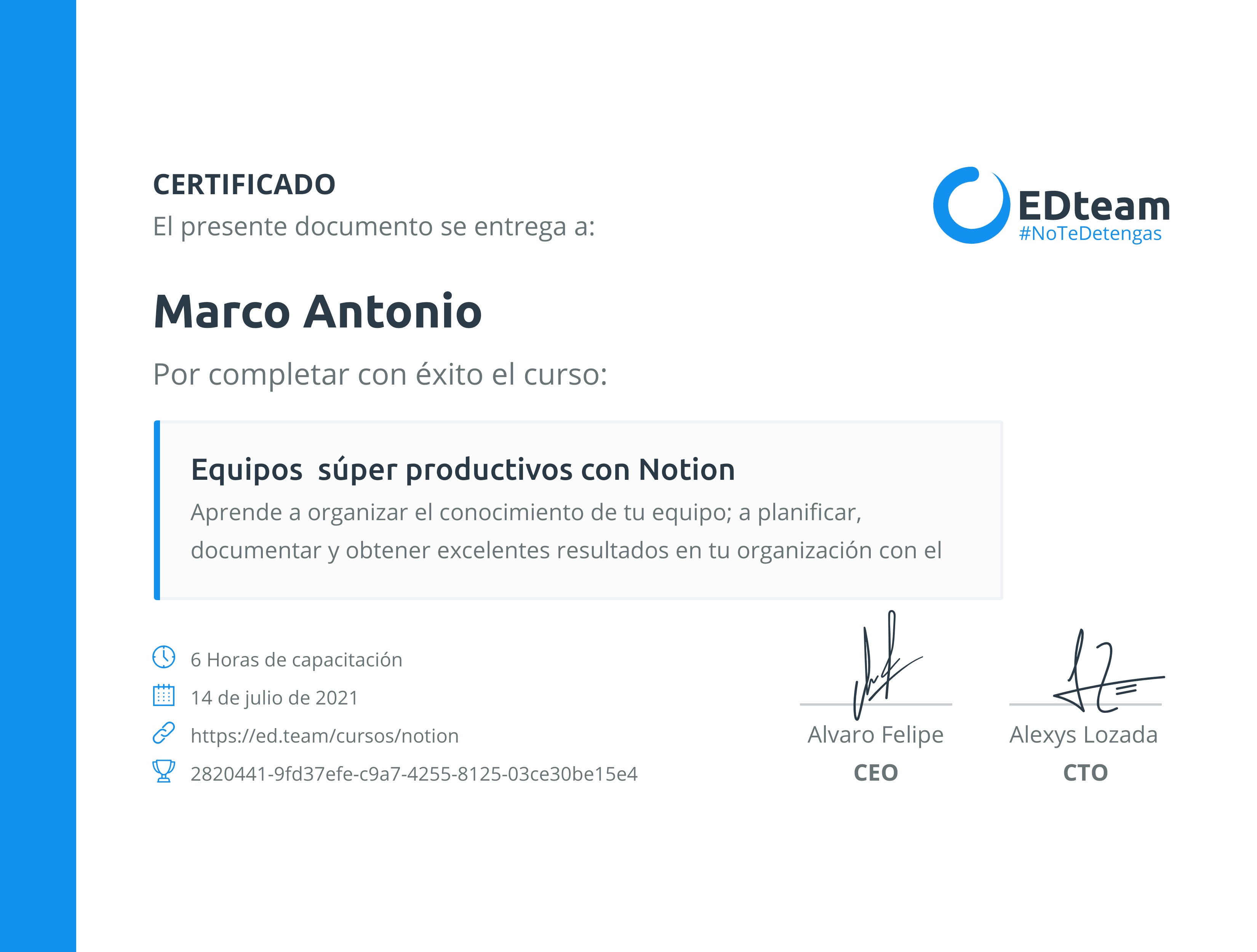 Certificado de curso