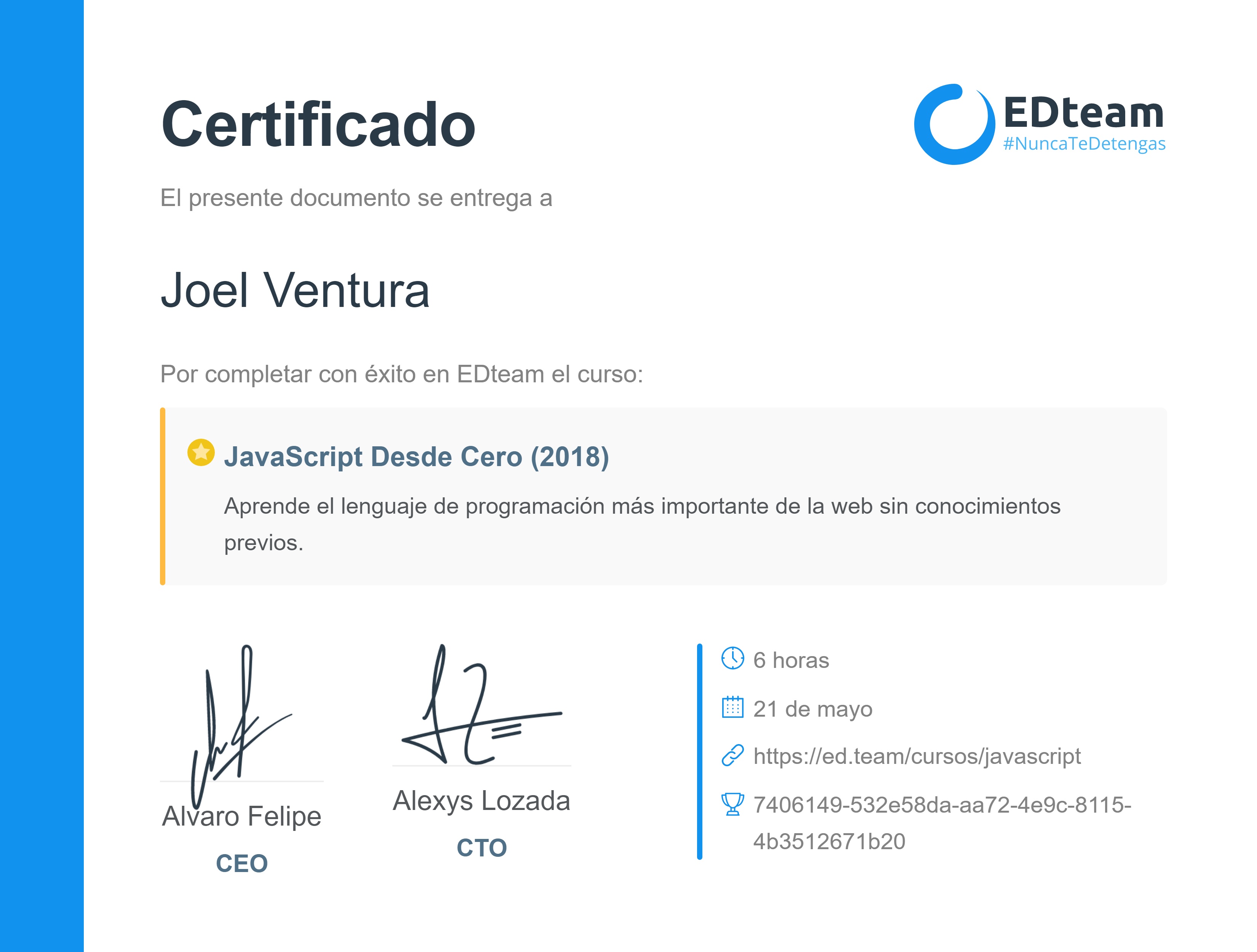 Certificado de curso