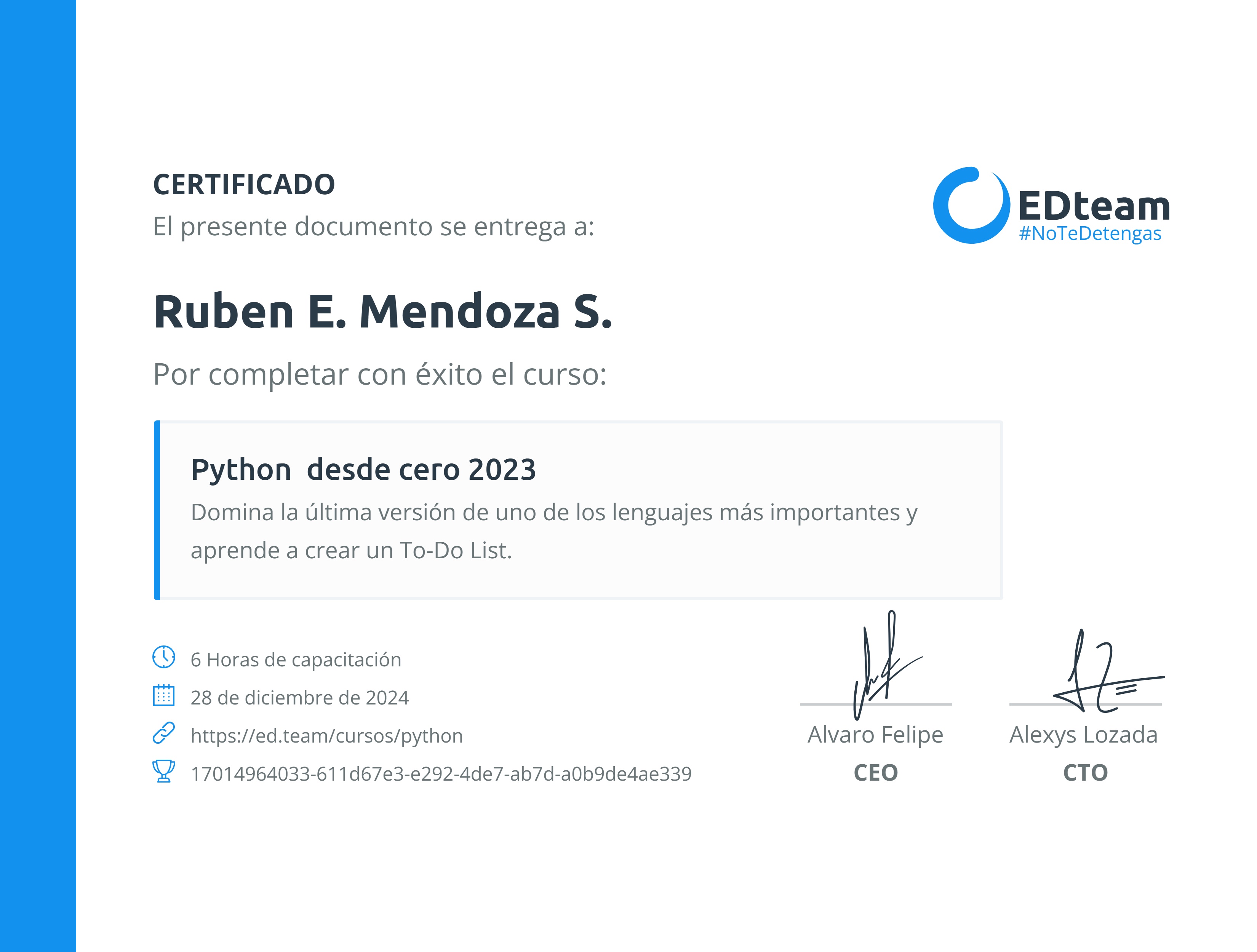 Certificado de curso
