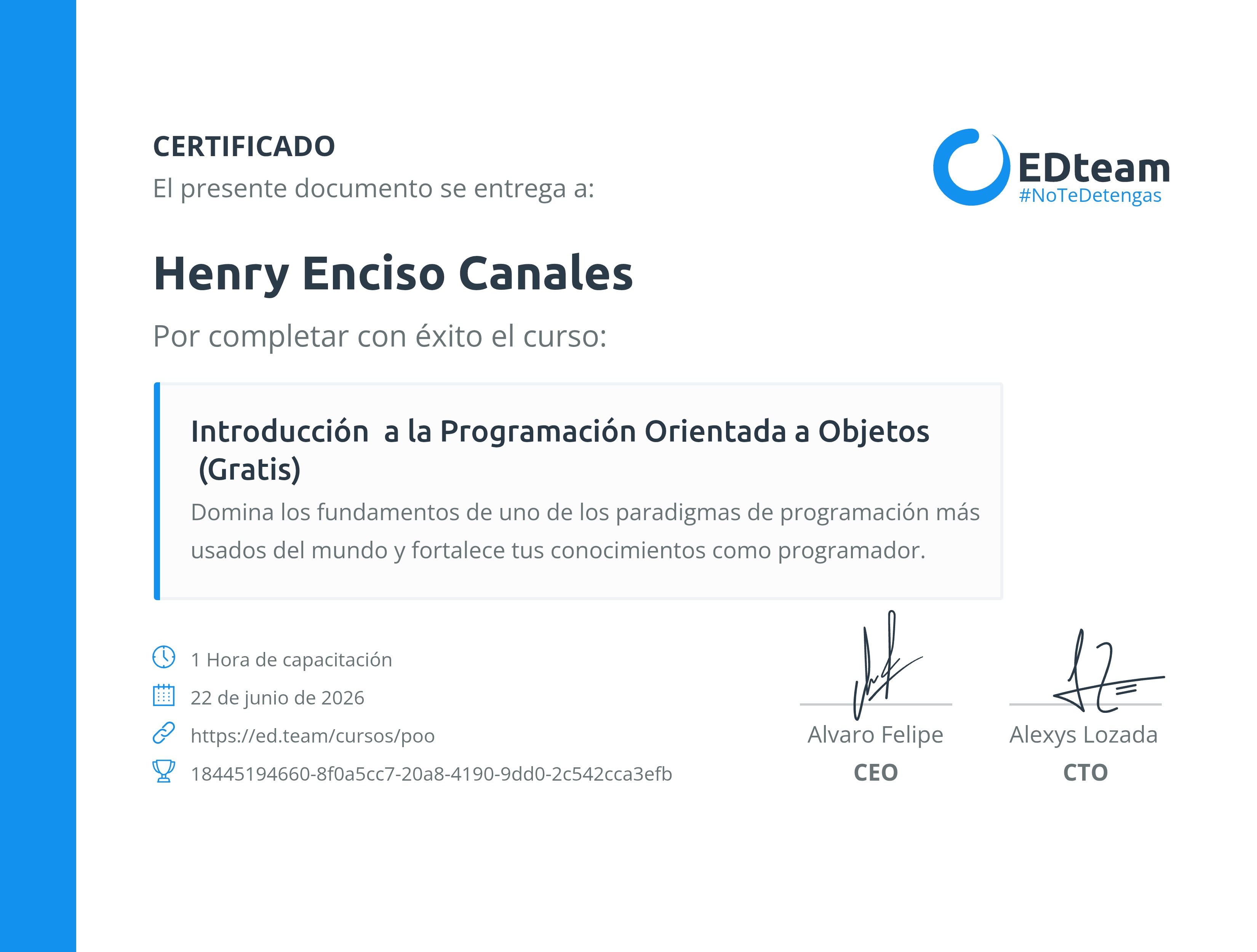 Certificado de curso