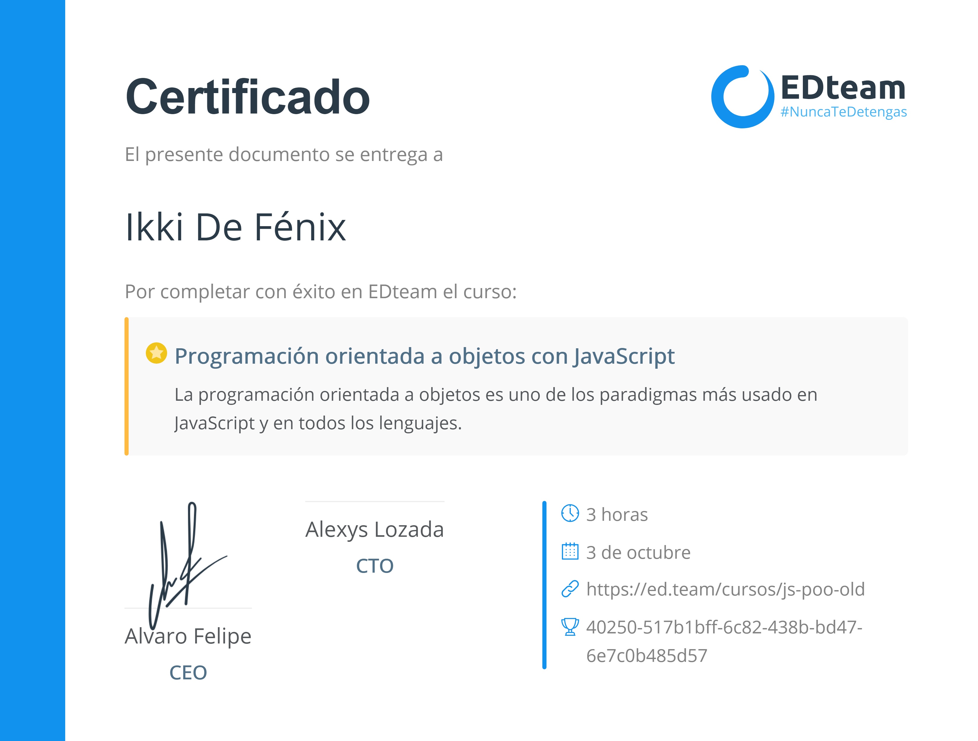 Certificado de curso
