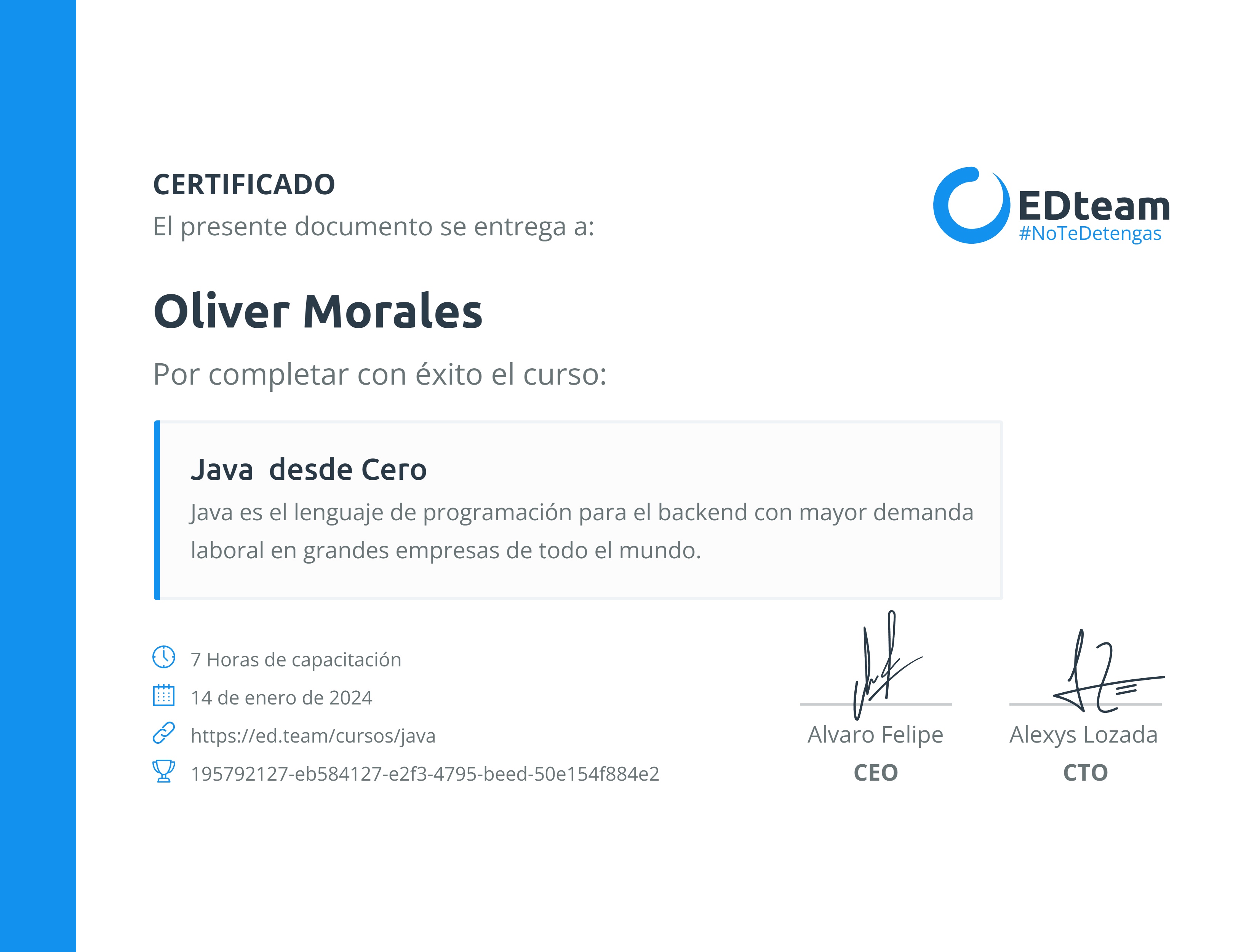 Certificado de curso