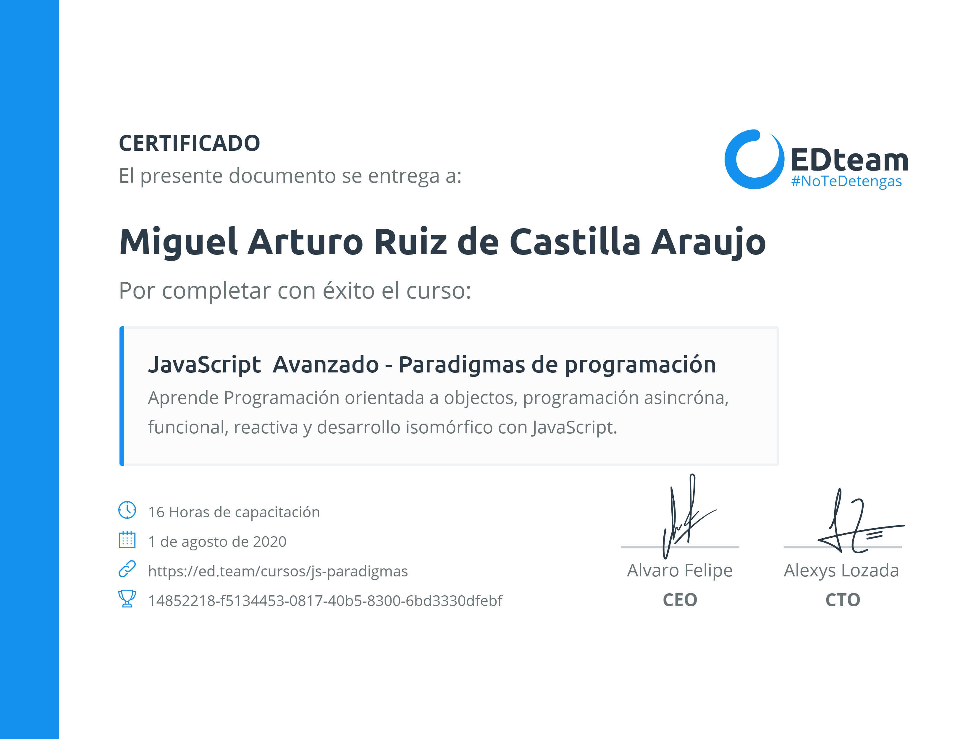 Certificado de curso