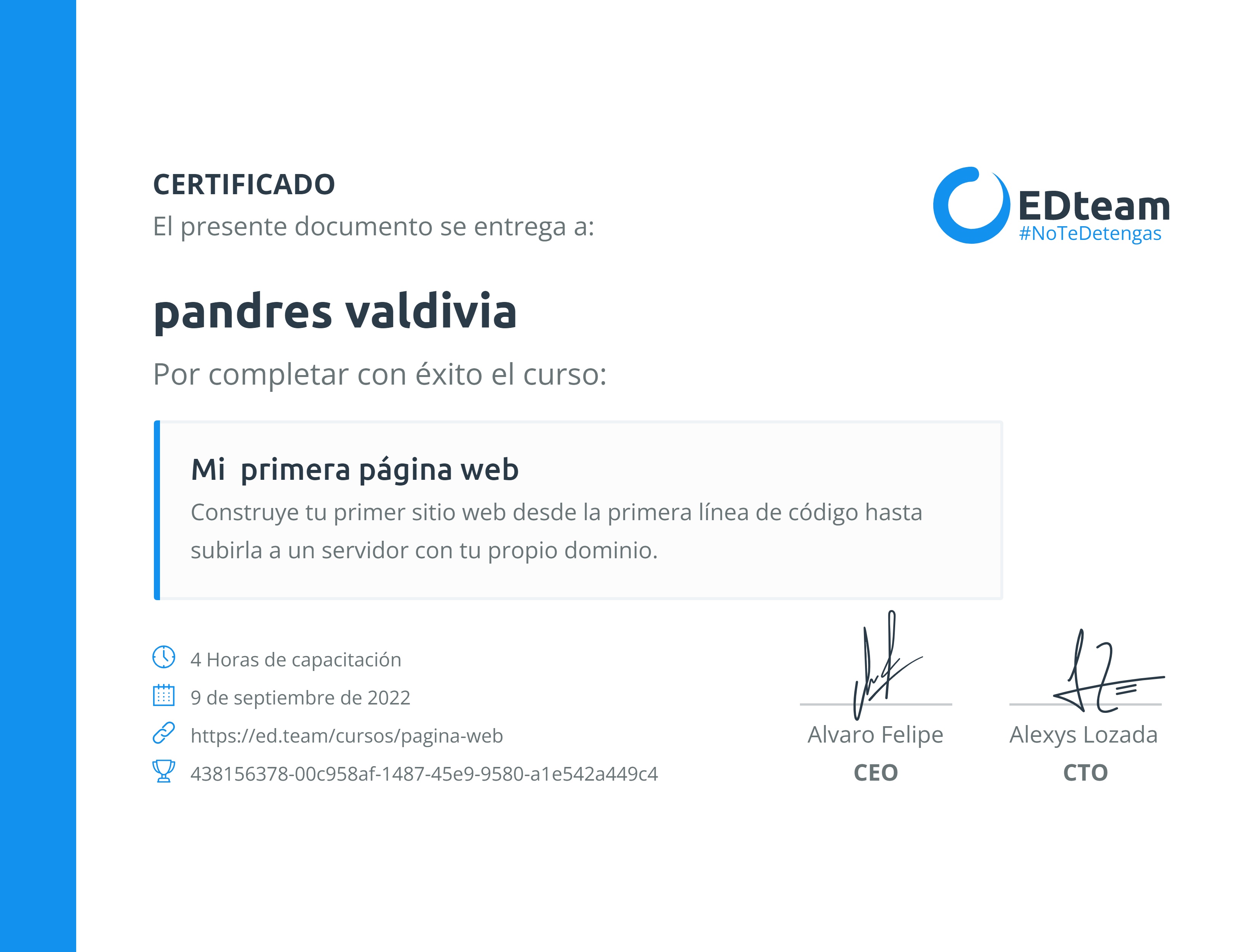 Certificado de curso