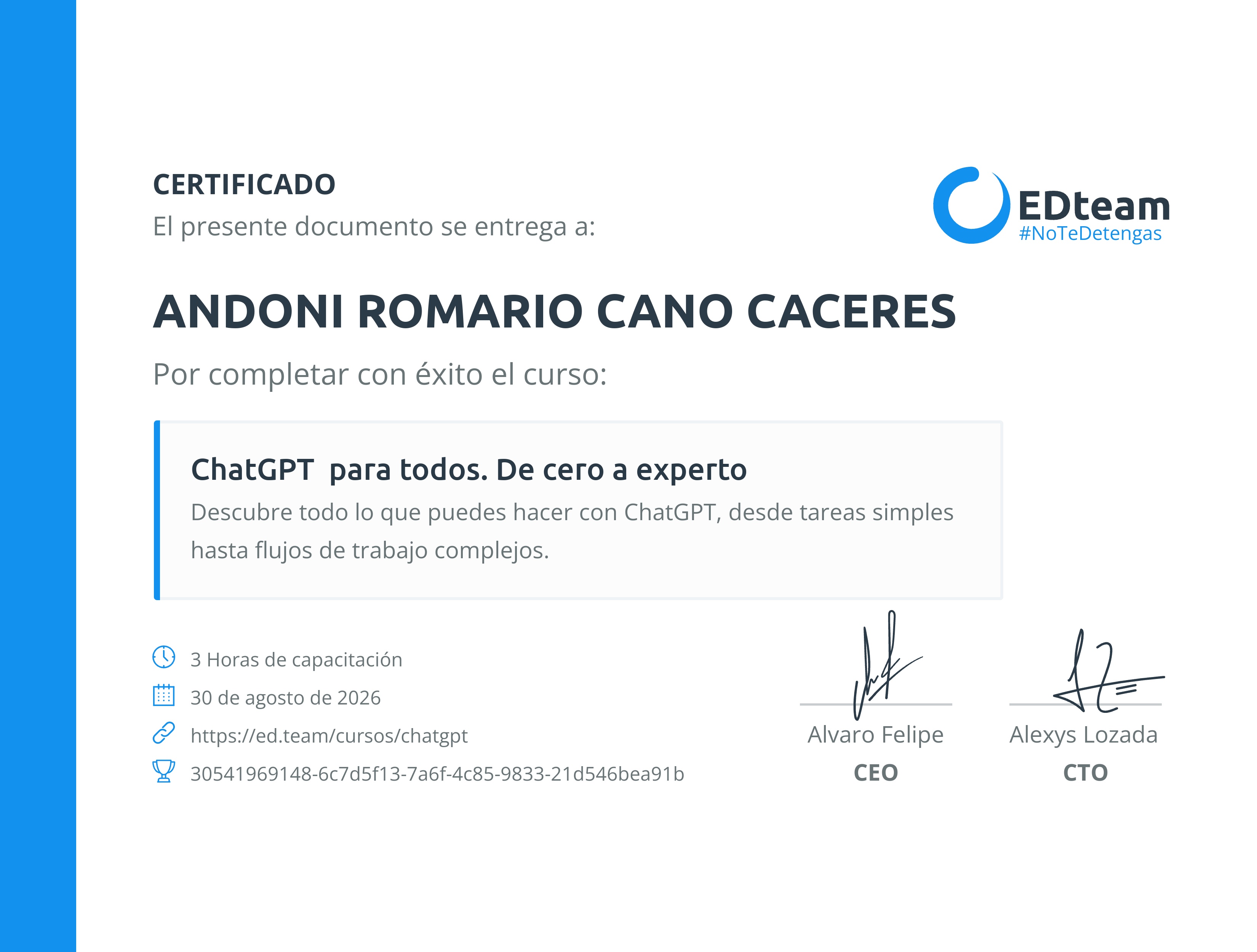 Certificado de curso