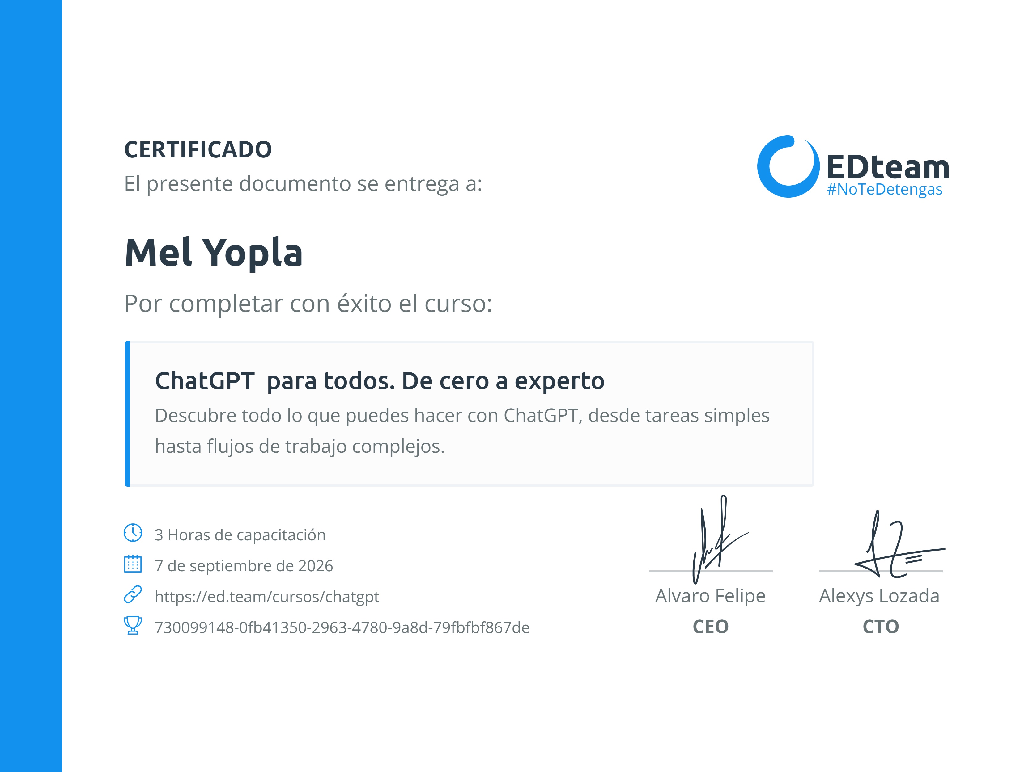 Certificado de curso