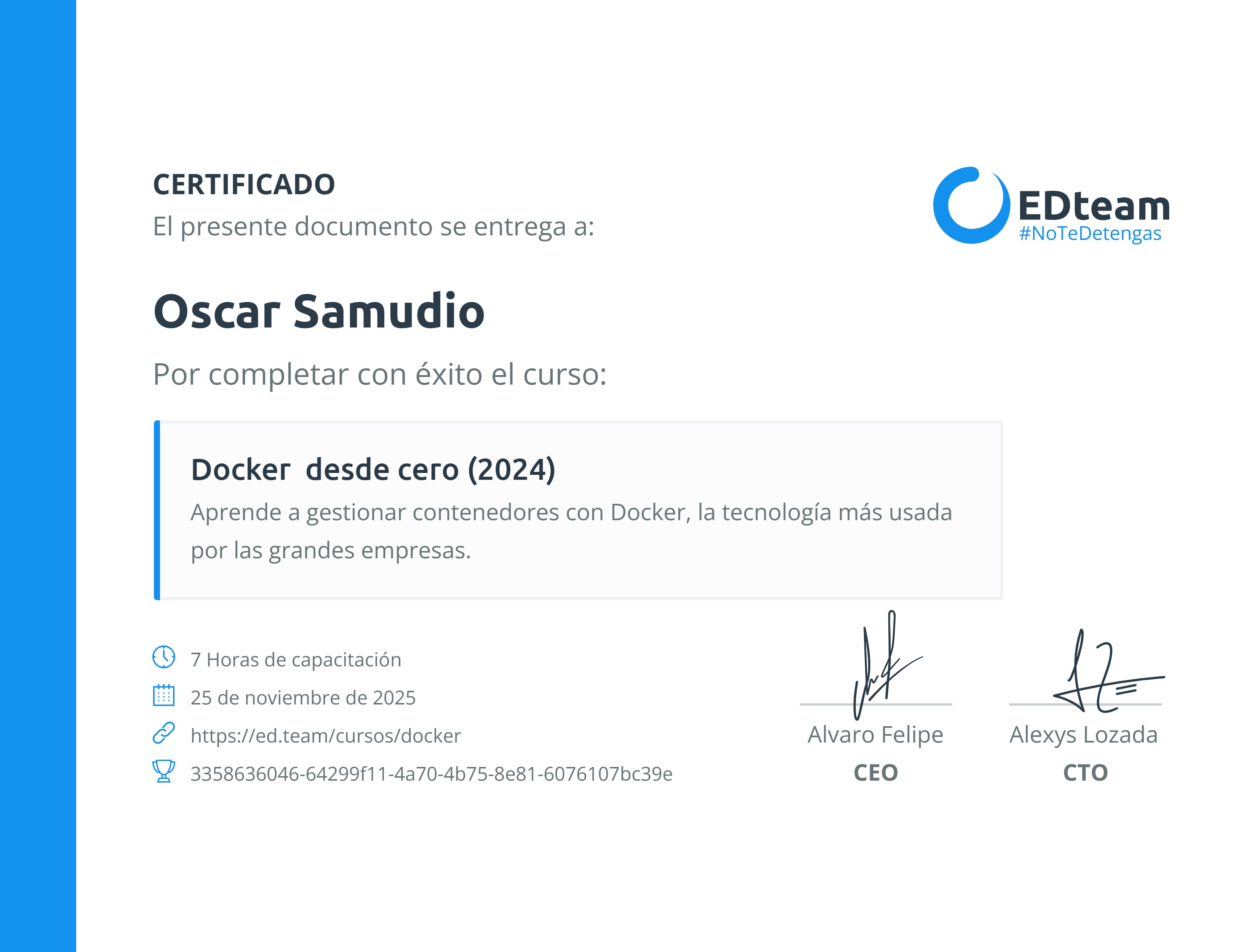 Certificado de curso