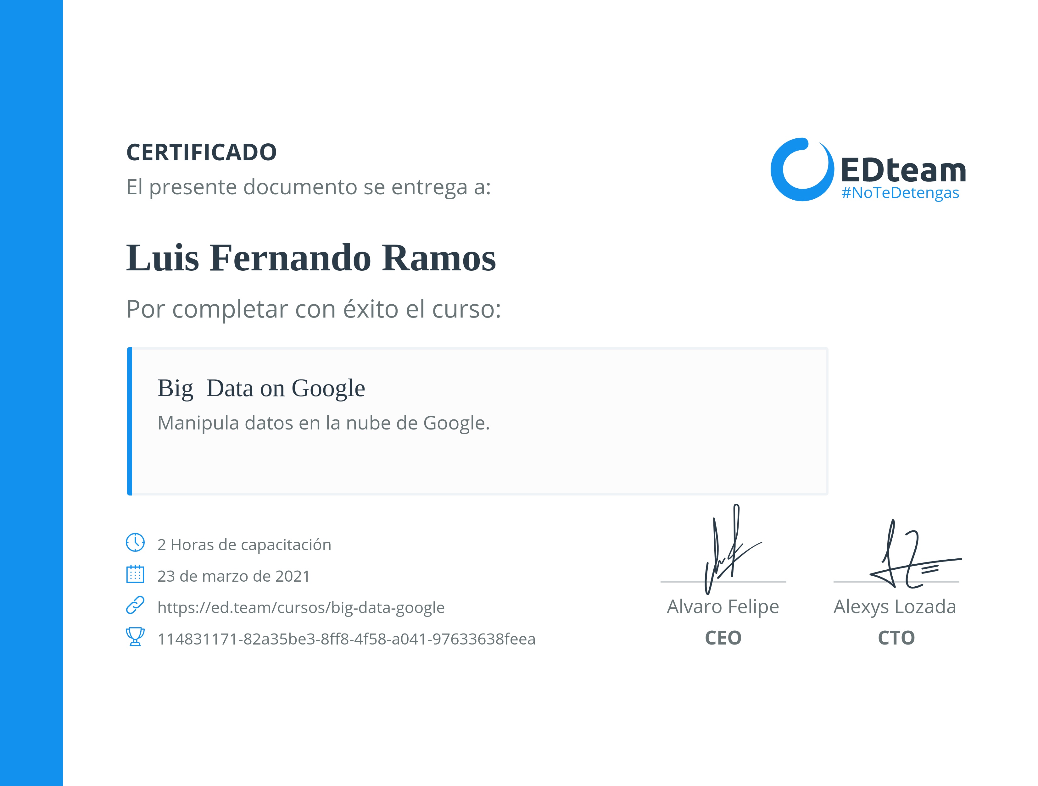 Certificado de curso