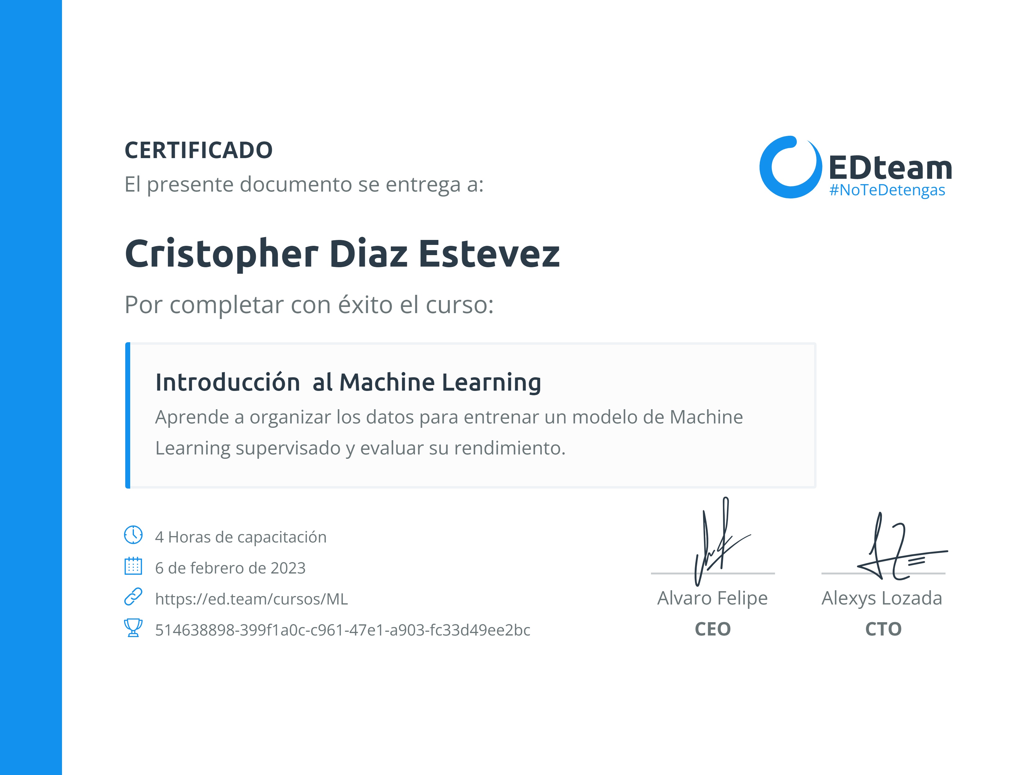 Certificado de curso