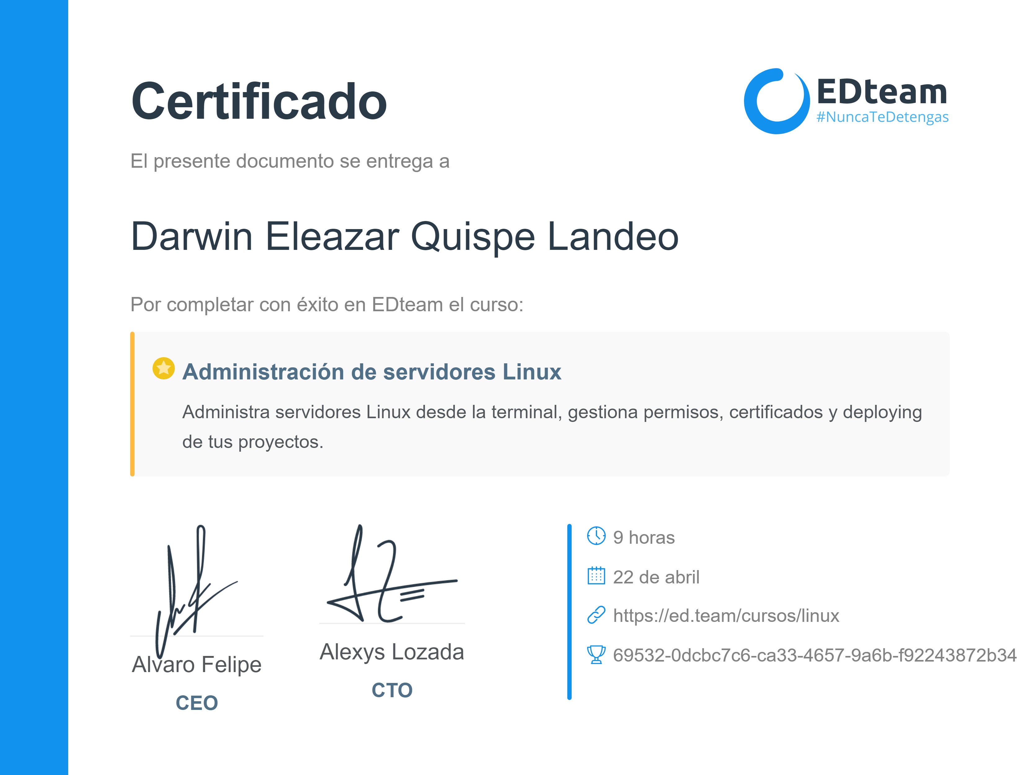 Certificado de curso