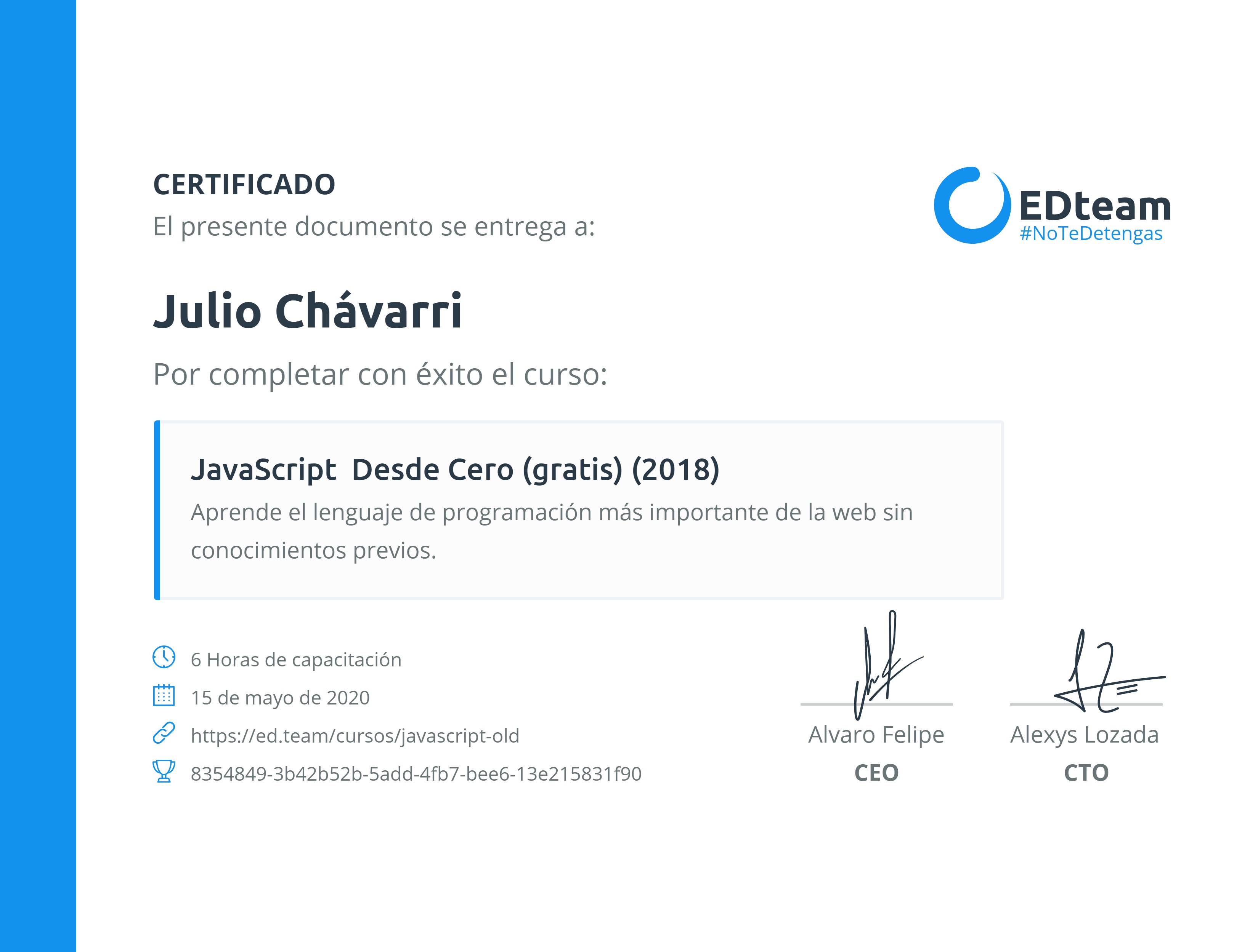 Certificado de curso