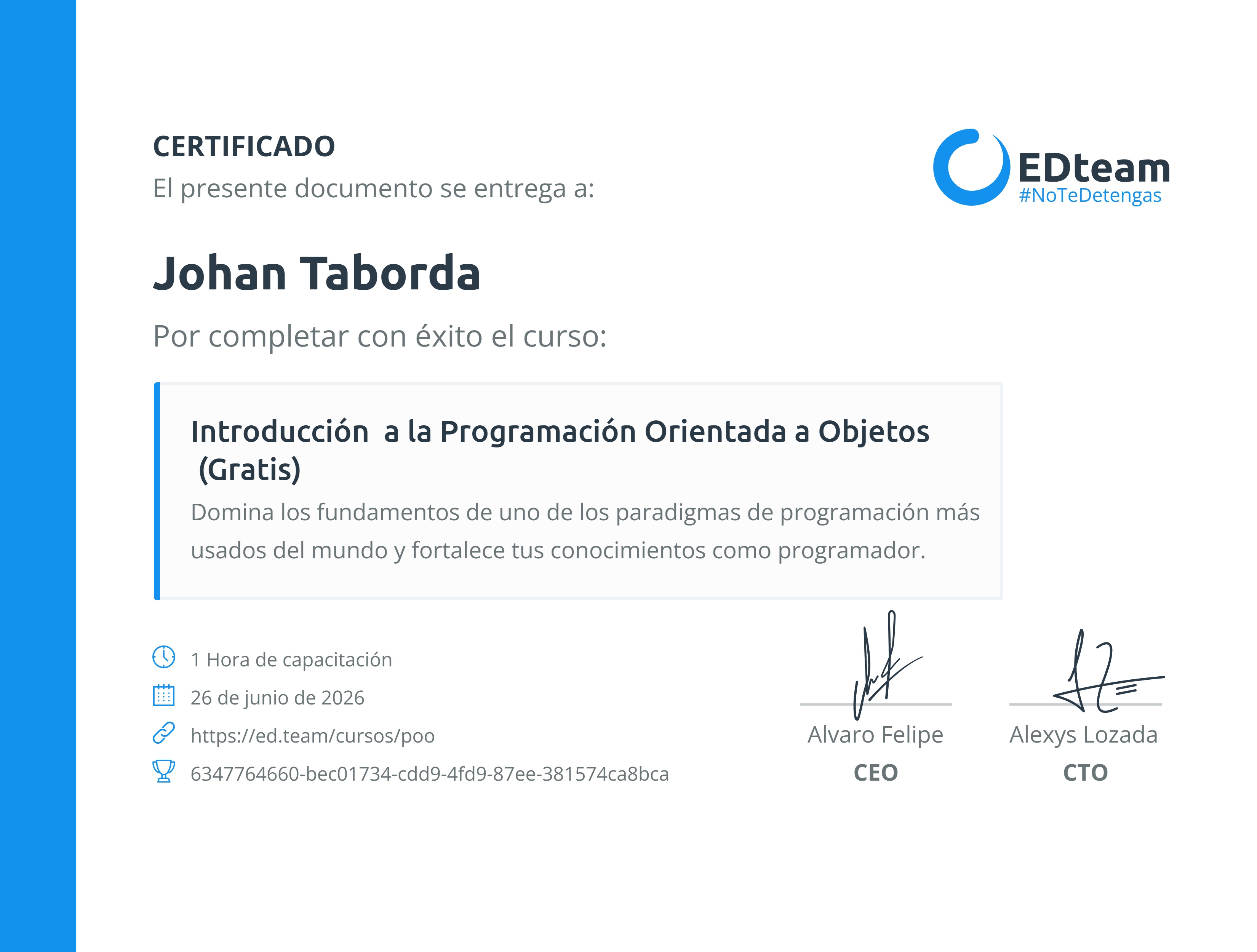 Certificado de curso