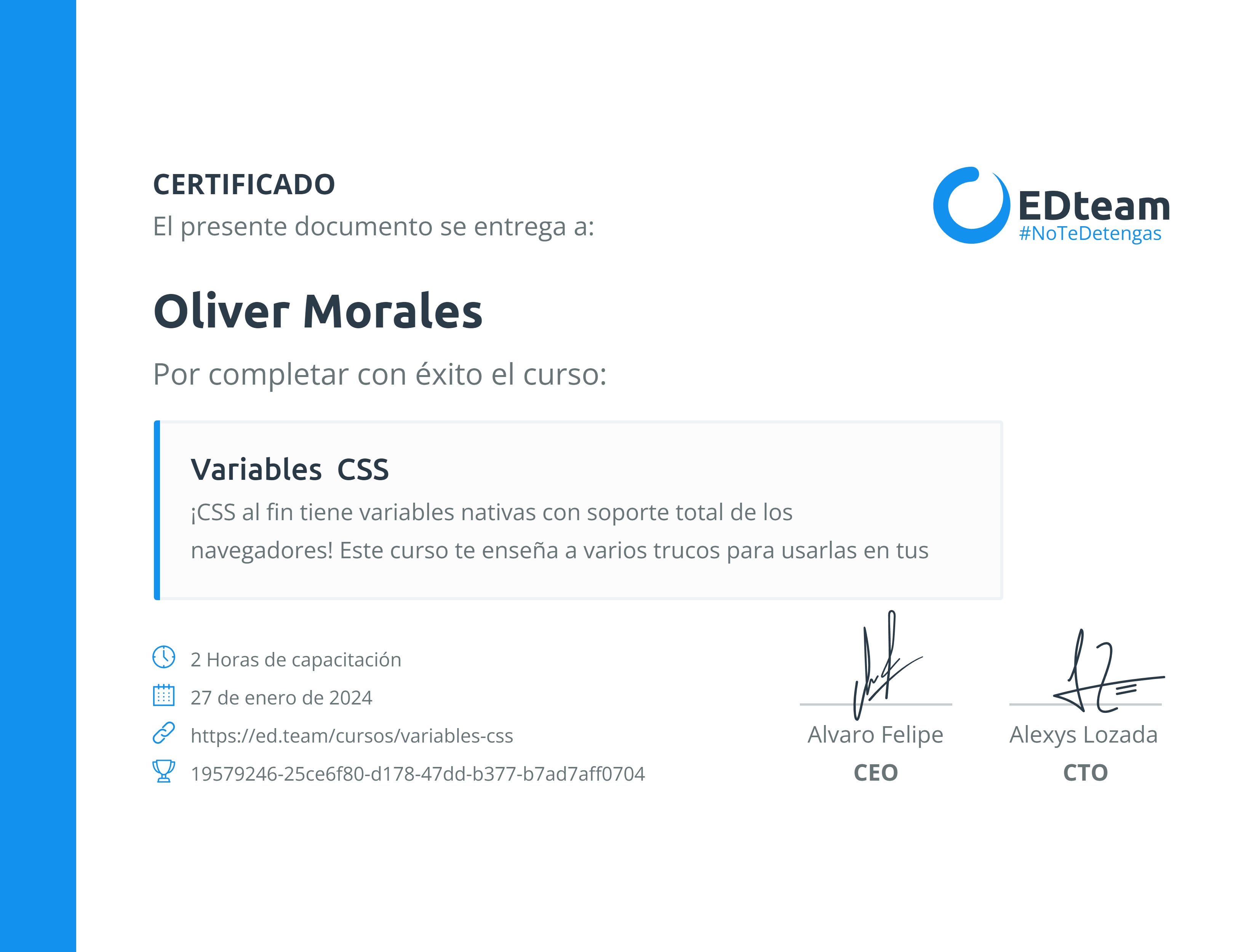 Certificado de curso