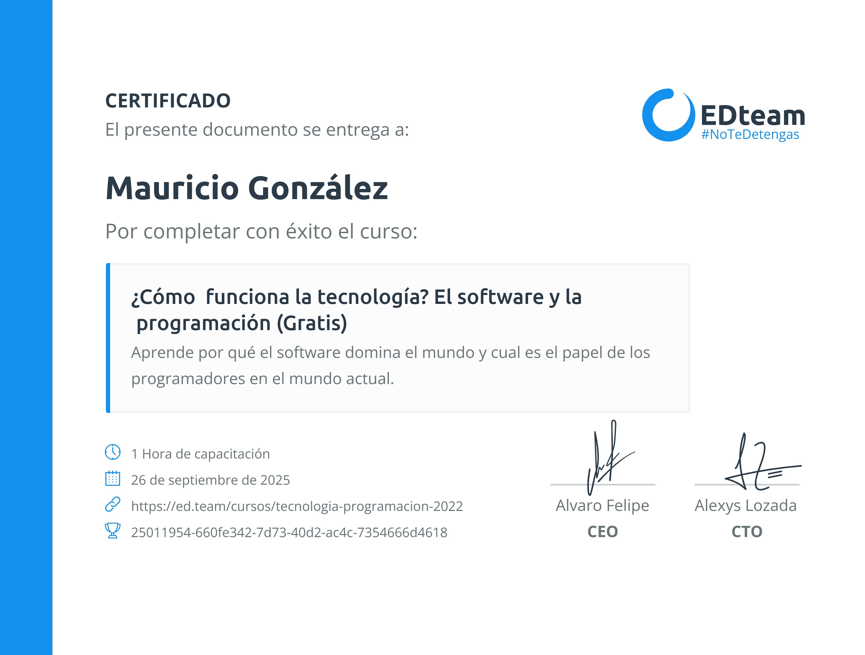 Certificado de curso