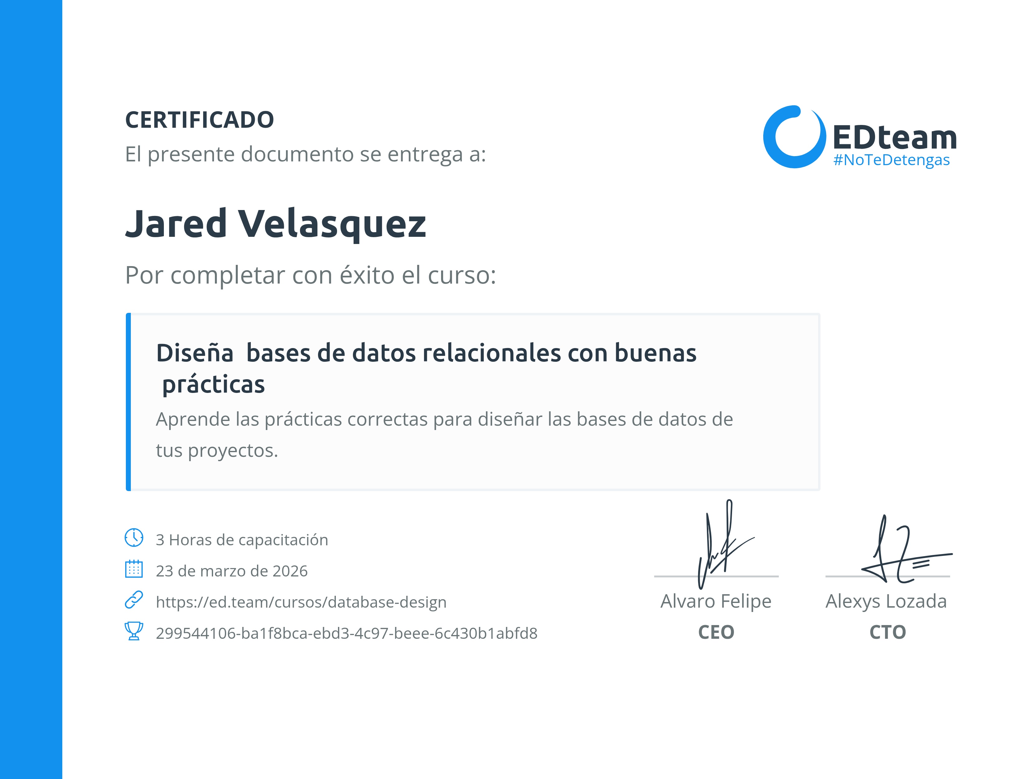 Certificado de curso