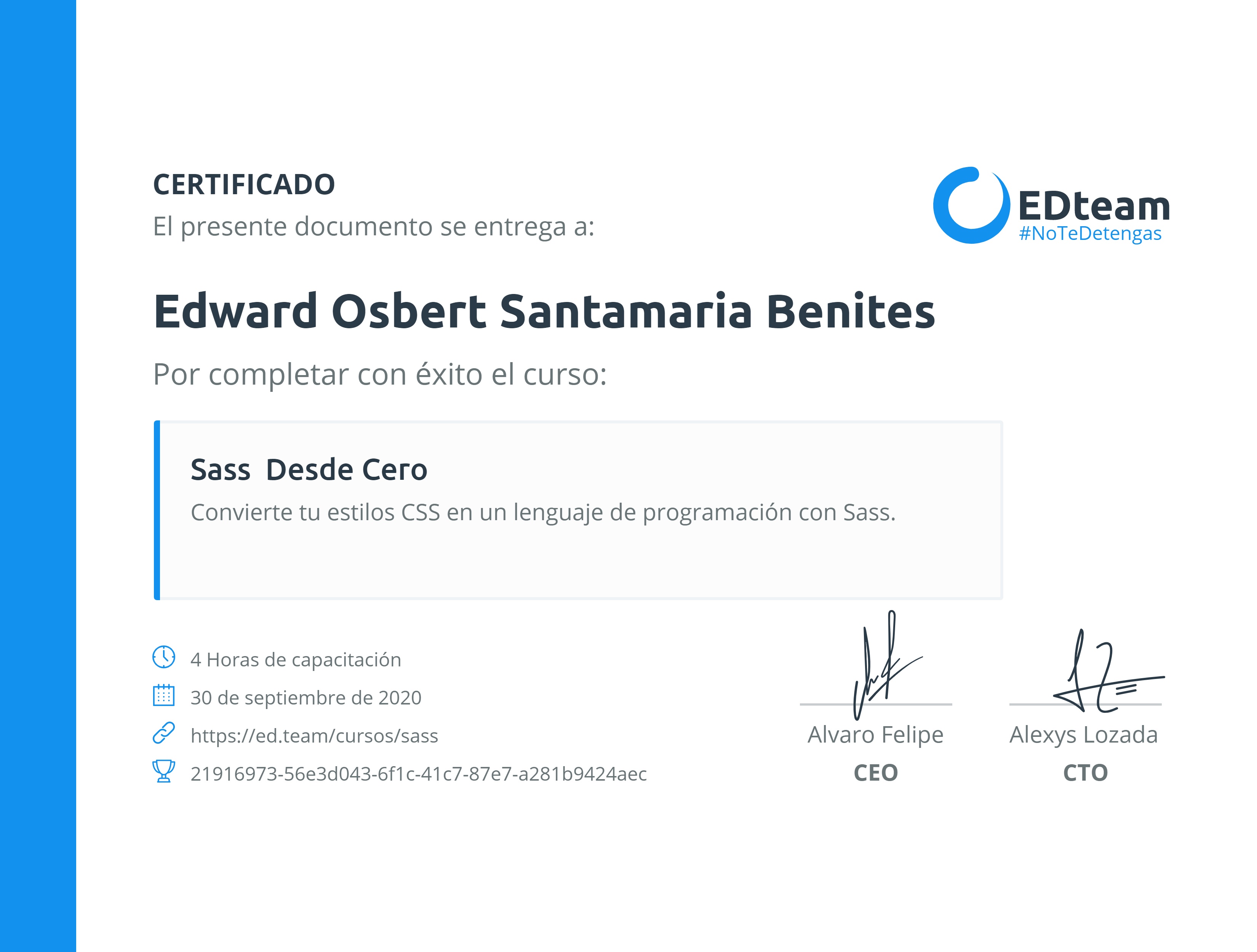 Certificado de curso