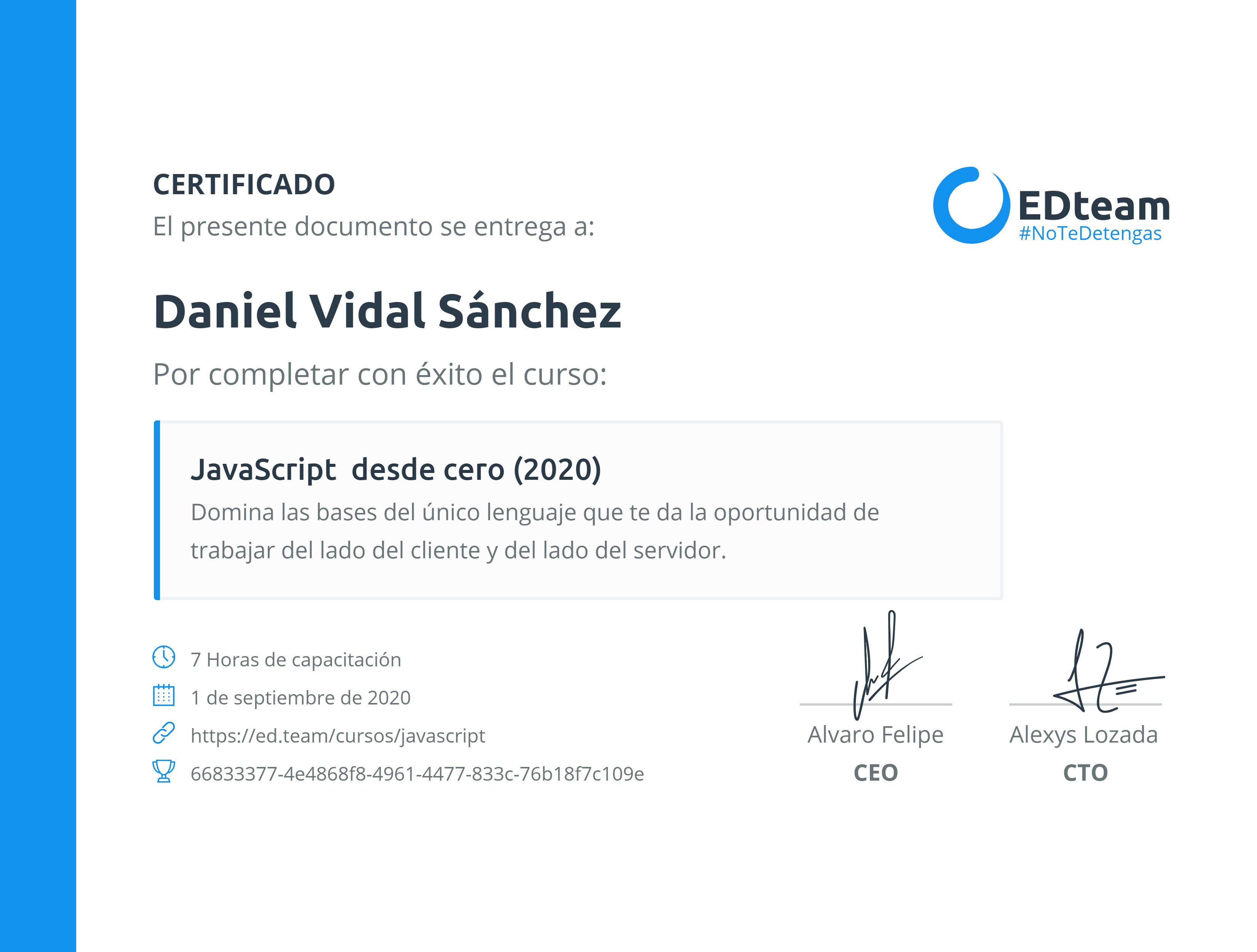 Certificado de curso