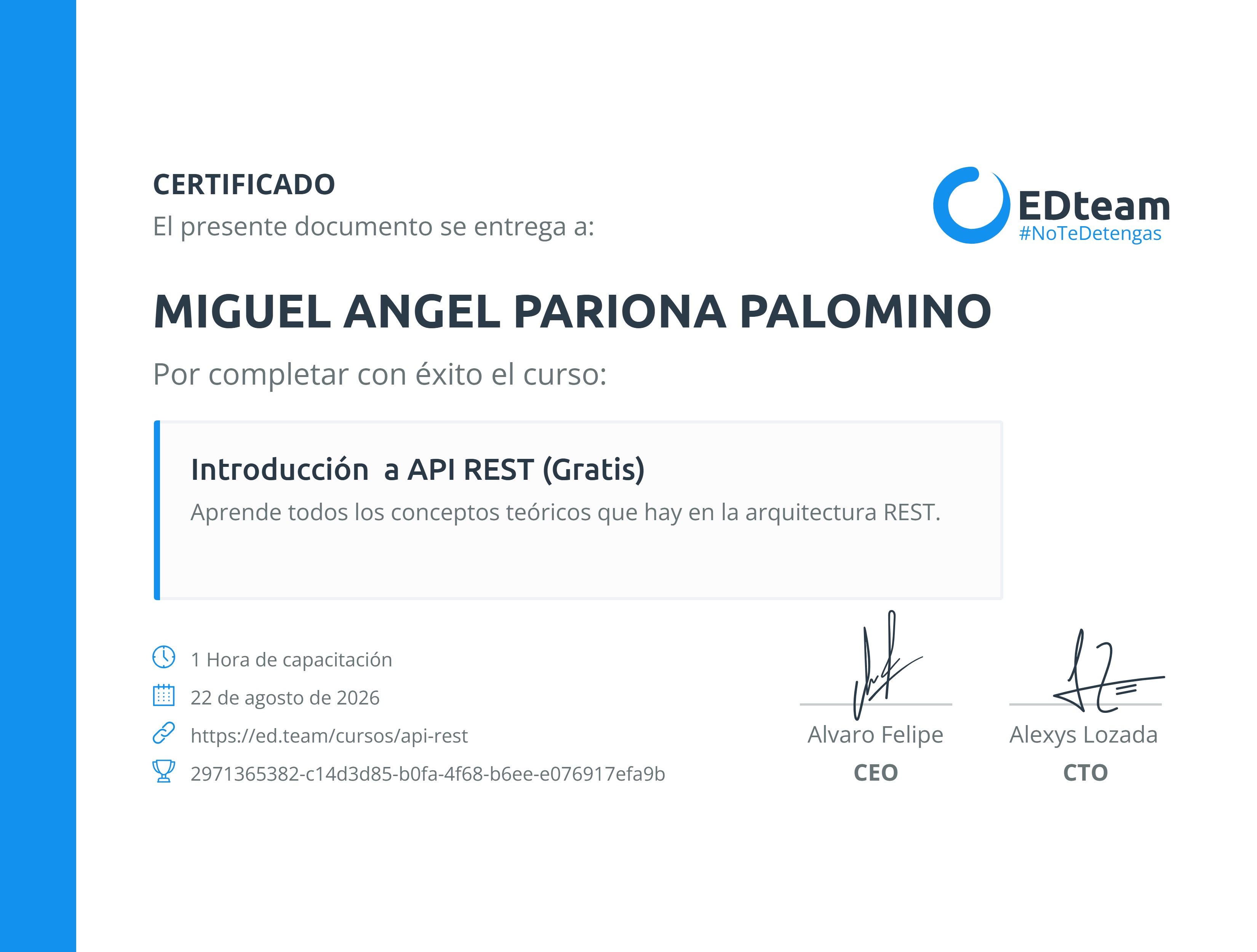 Certificado de curso