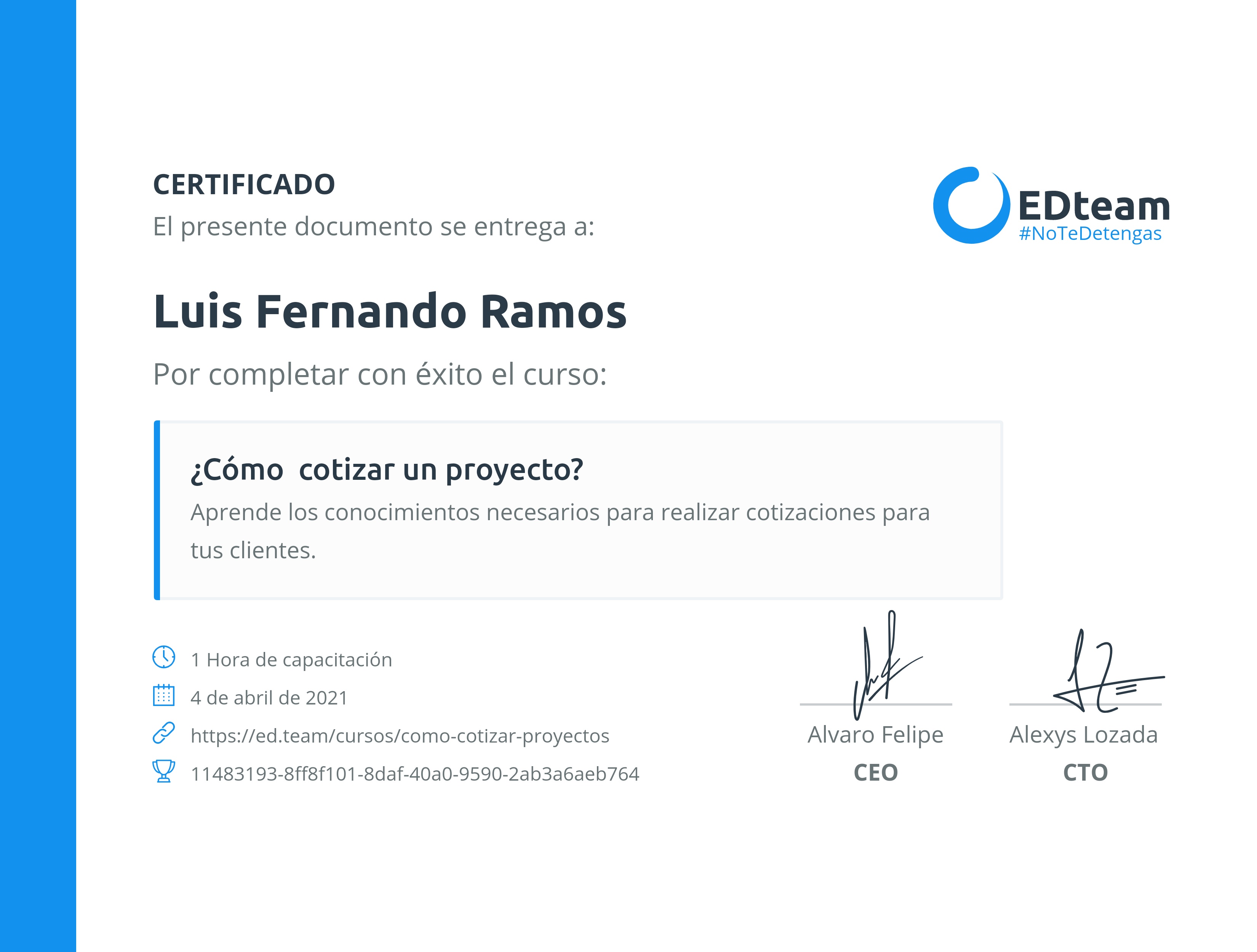 Certificado de curso