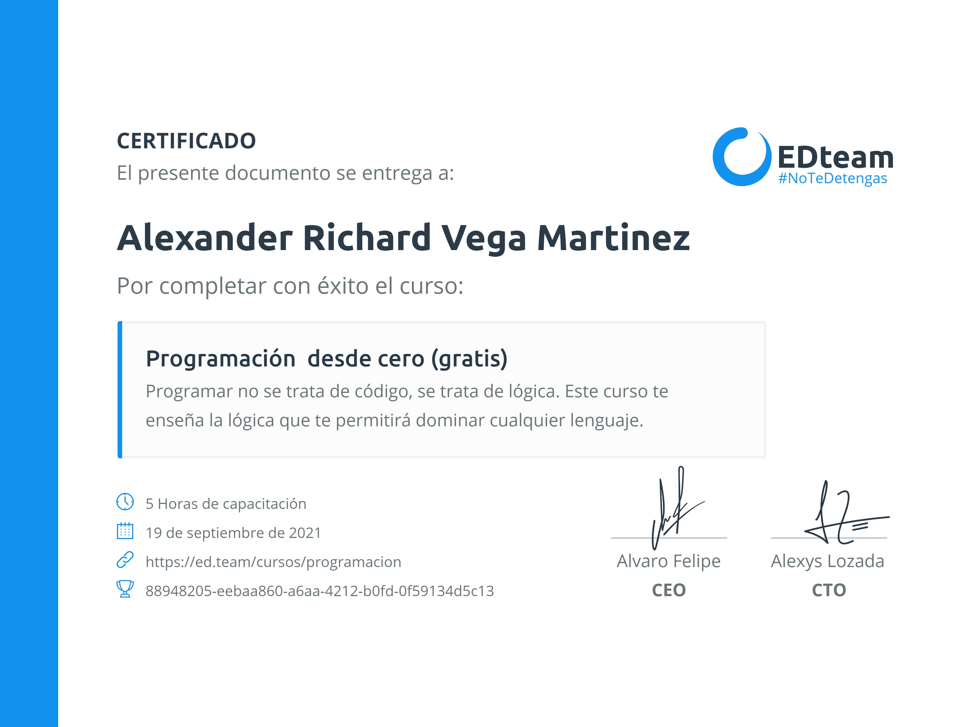 Certificado de curso