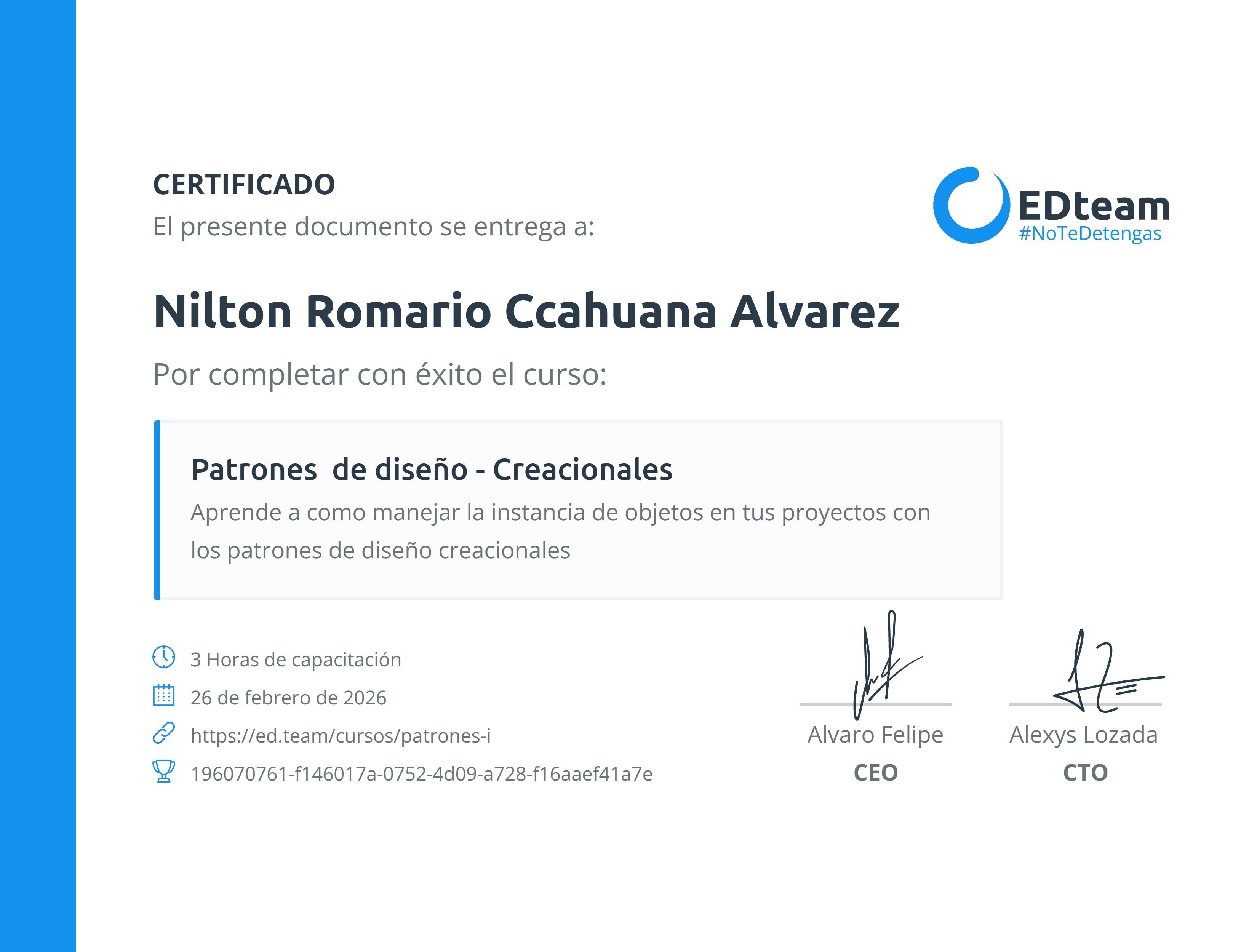 Certificado de curso