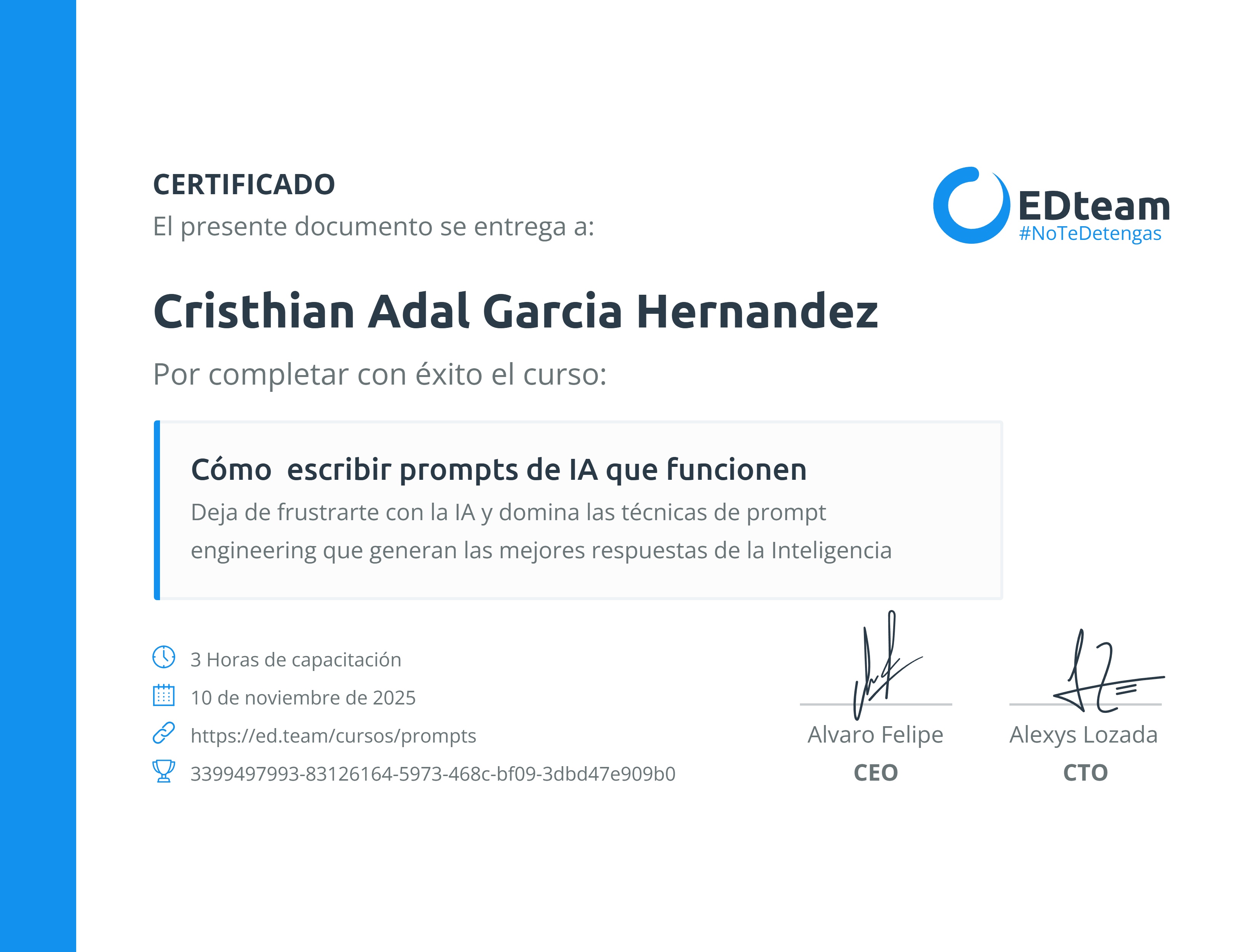Certificado de curso