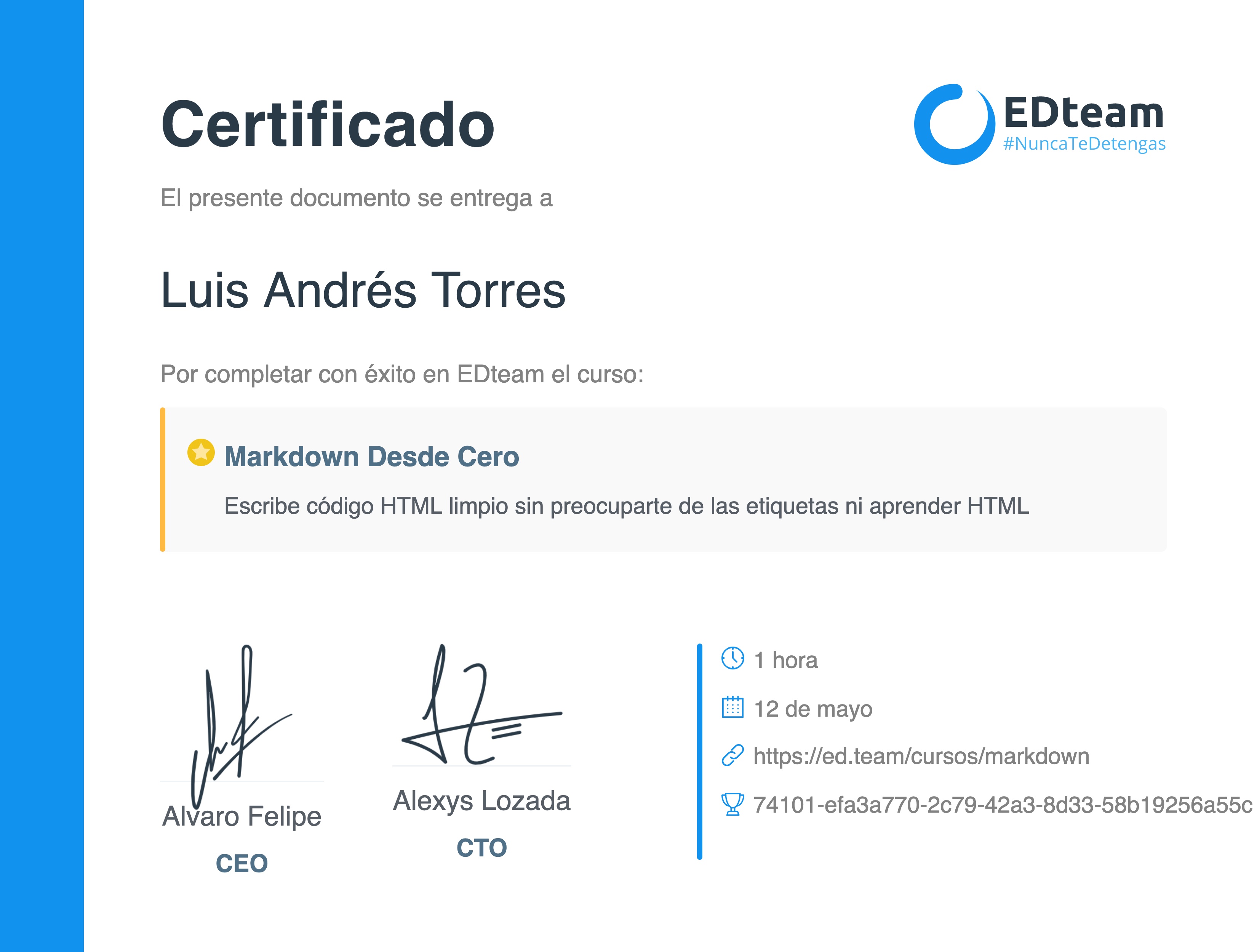 Certificado de curso
