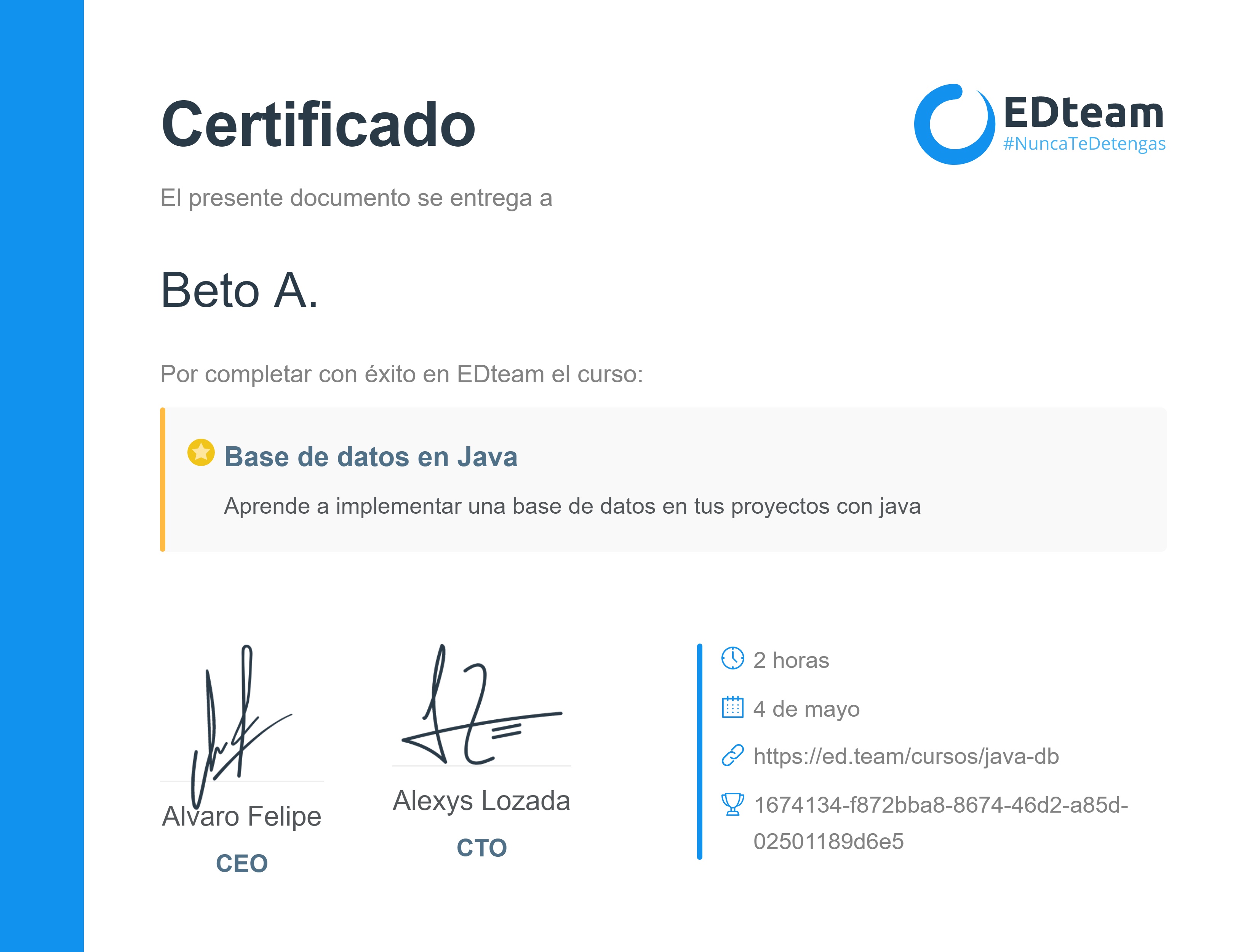 Certificado de curso
