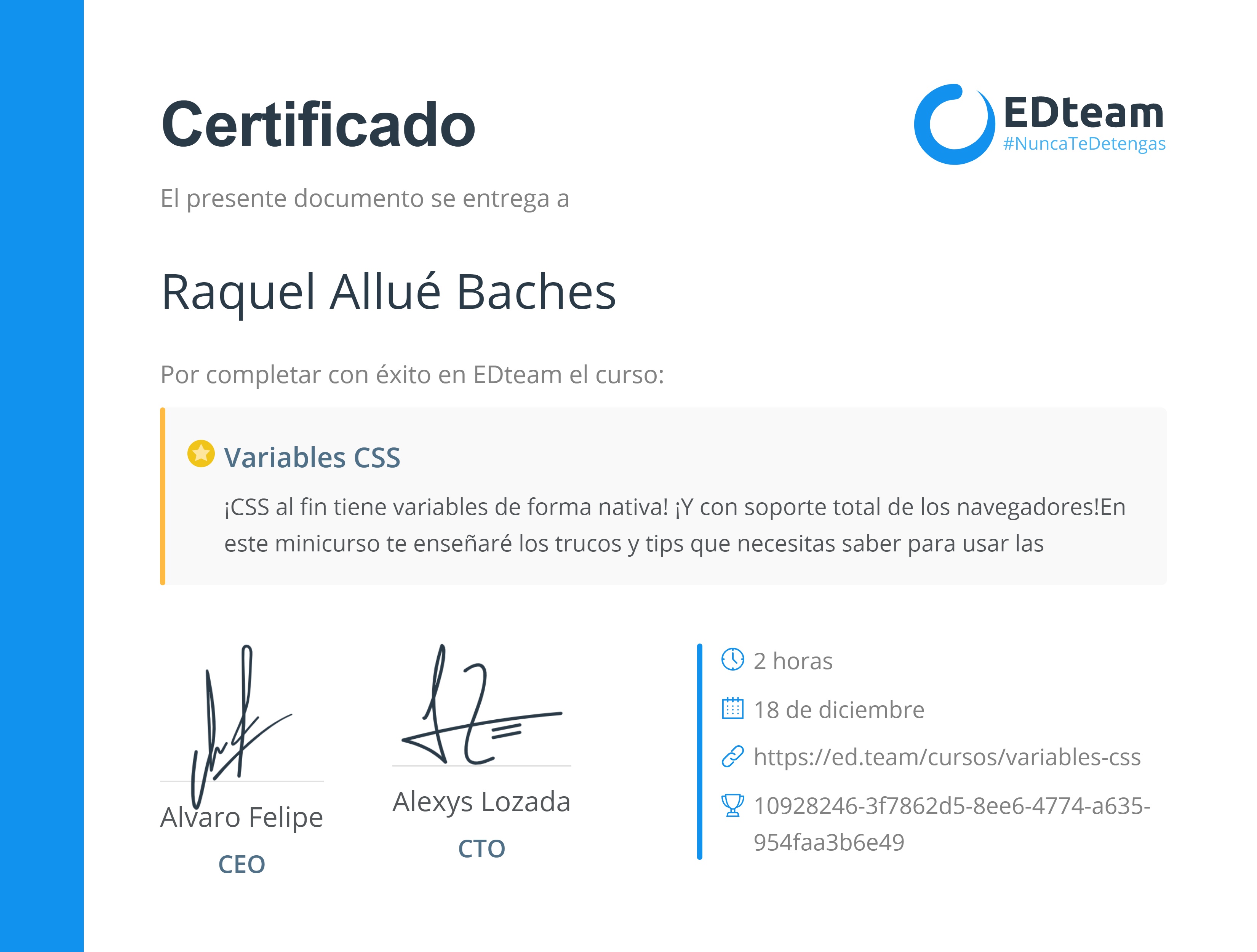 Certificado de curso