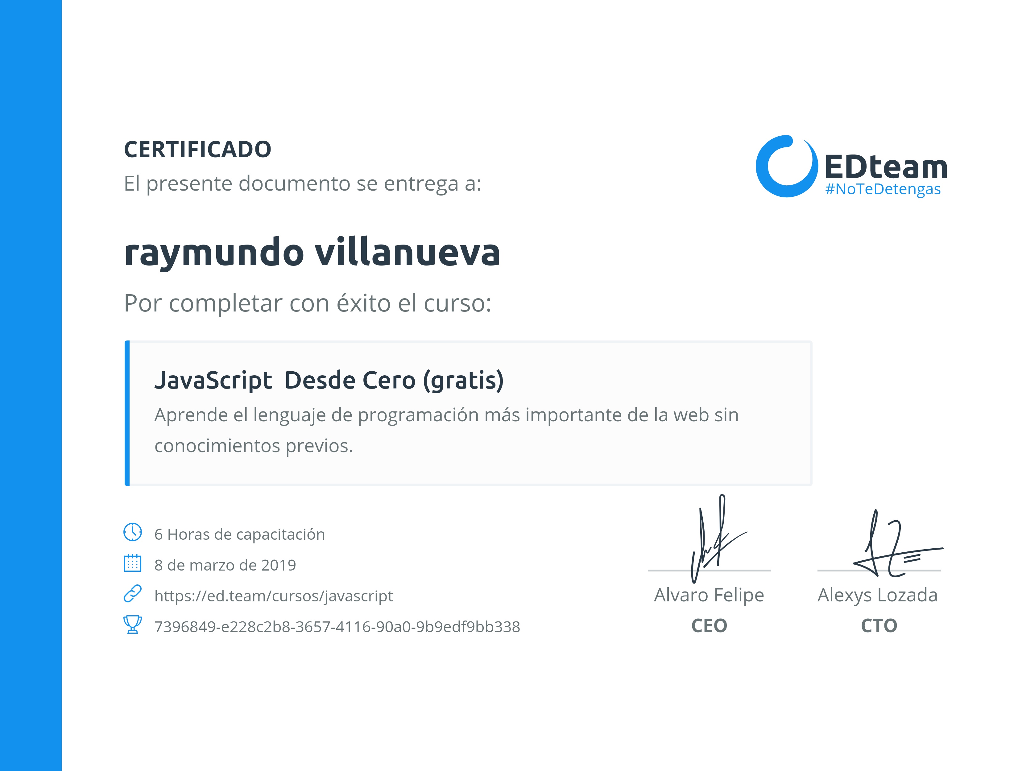 Certificado de curso