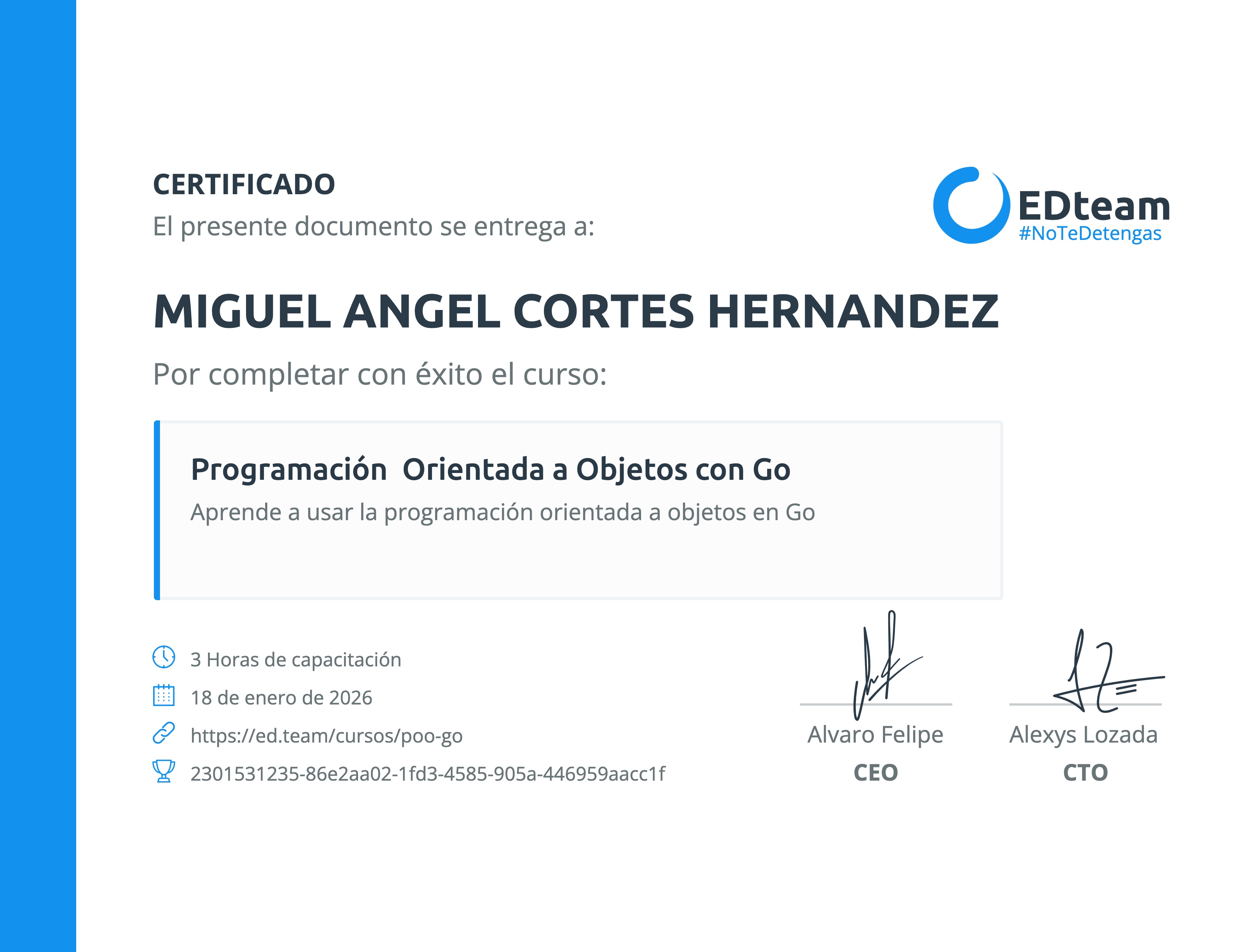 Certificado de curso