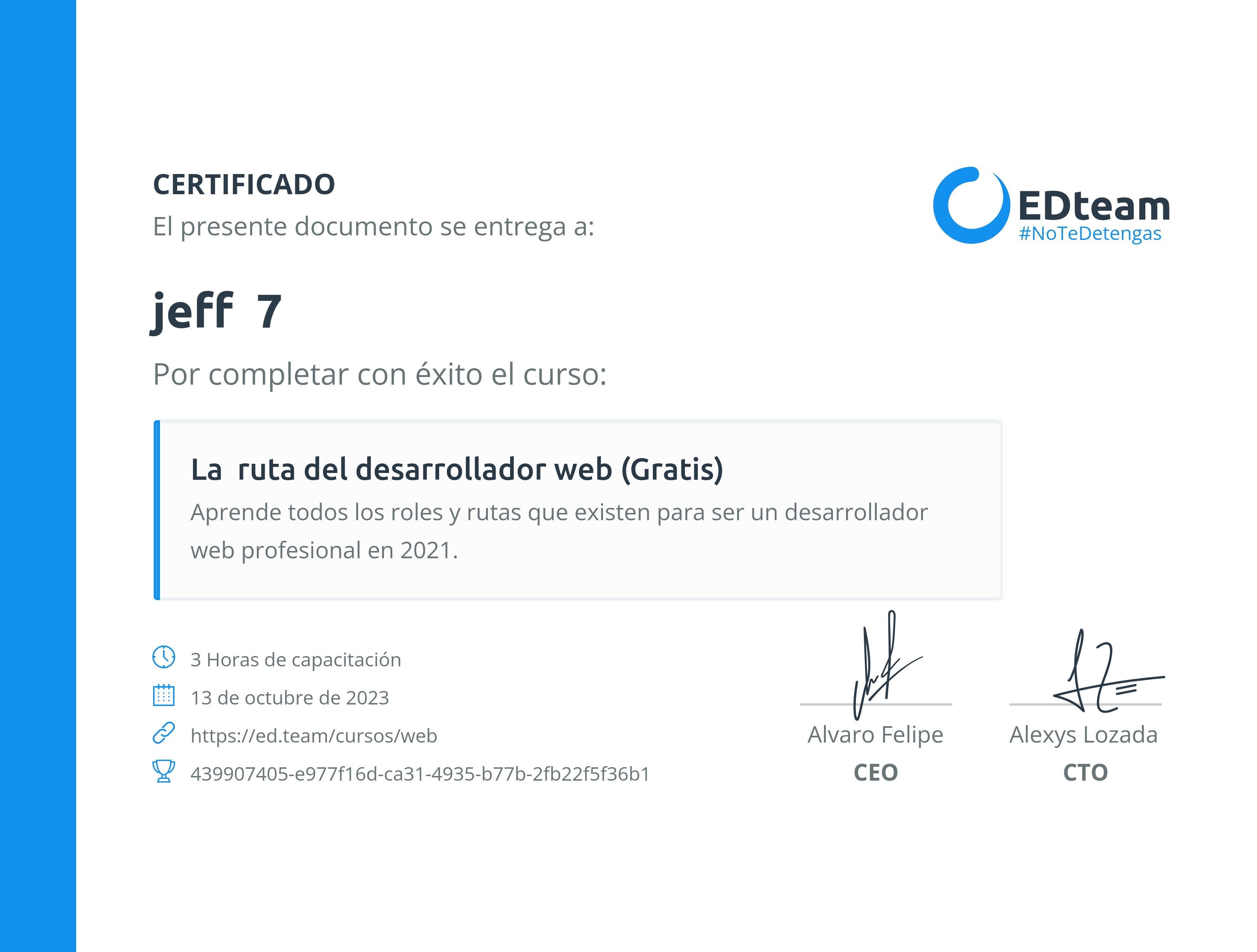 Certificado de curso