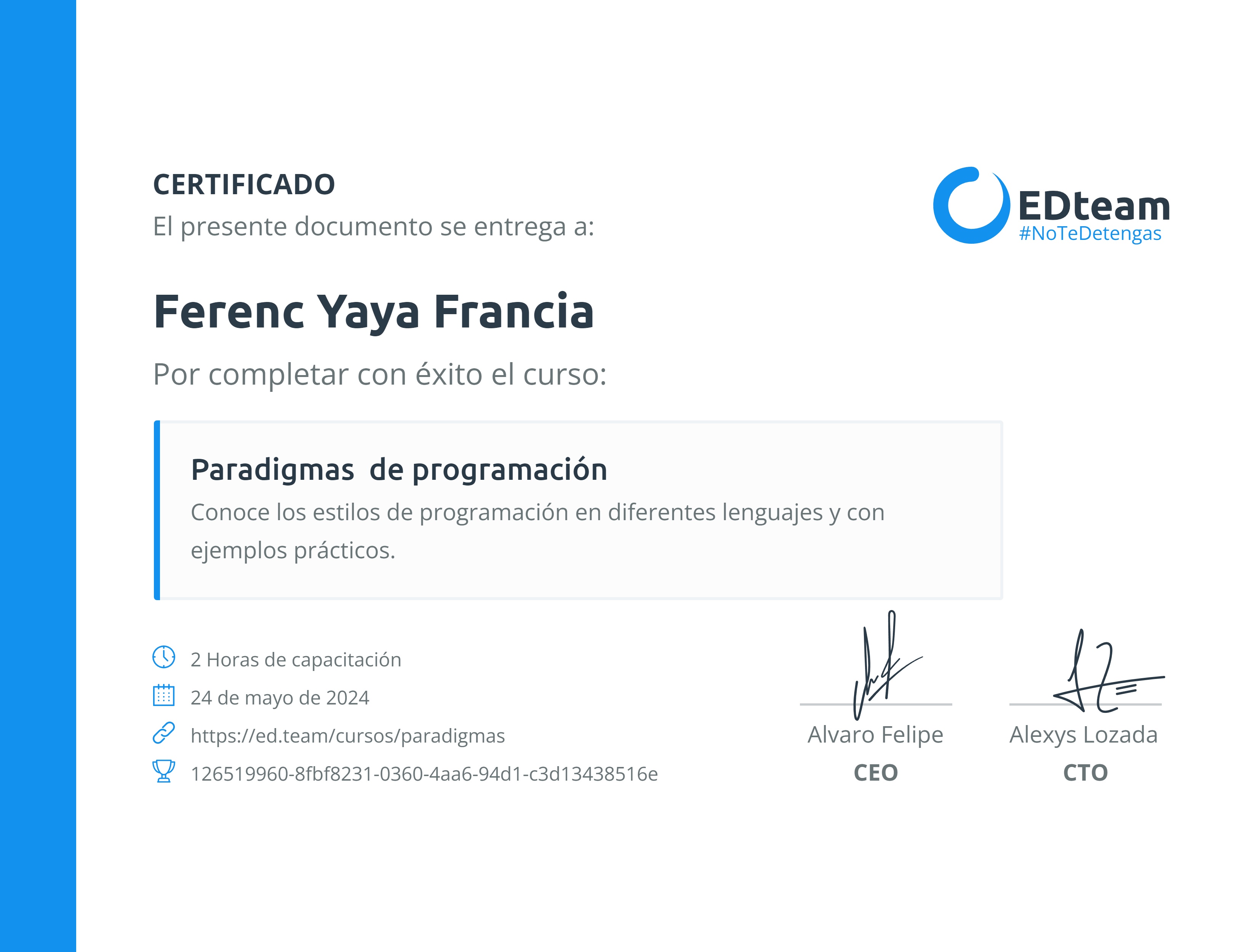 Certificado de curso